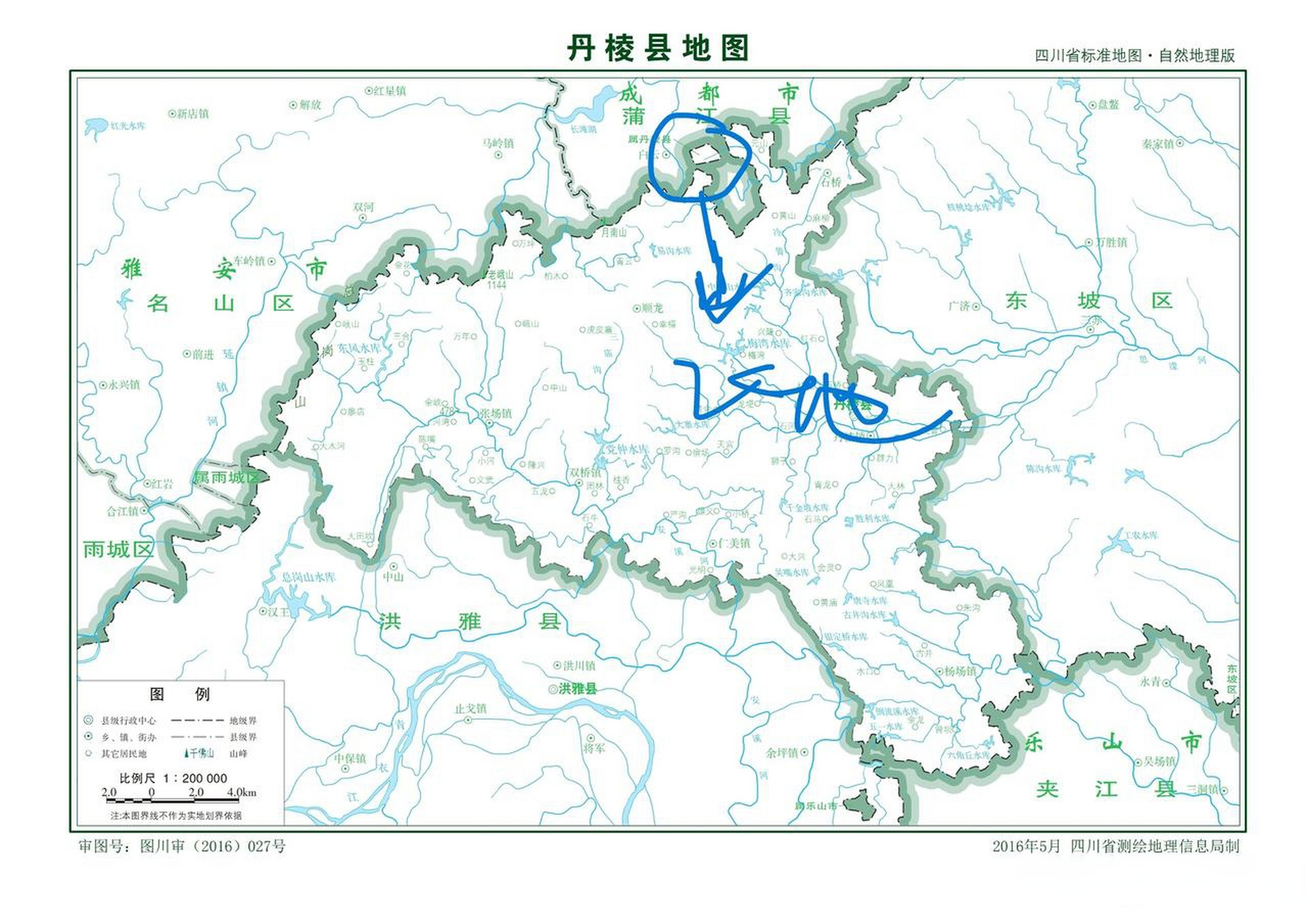 四川省眉山市丹棱县有一块飞地飞入成都市蒲江县朝阳湖镇鞍山村境内