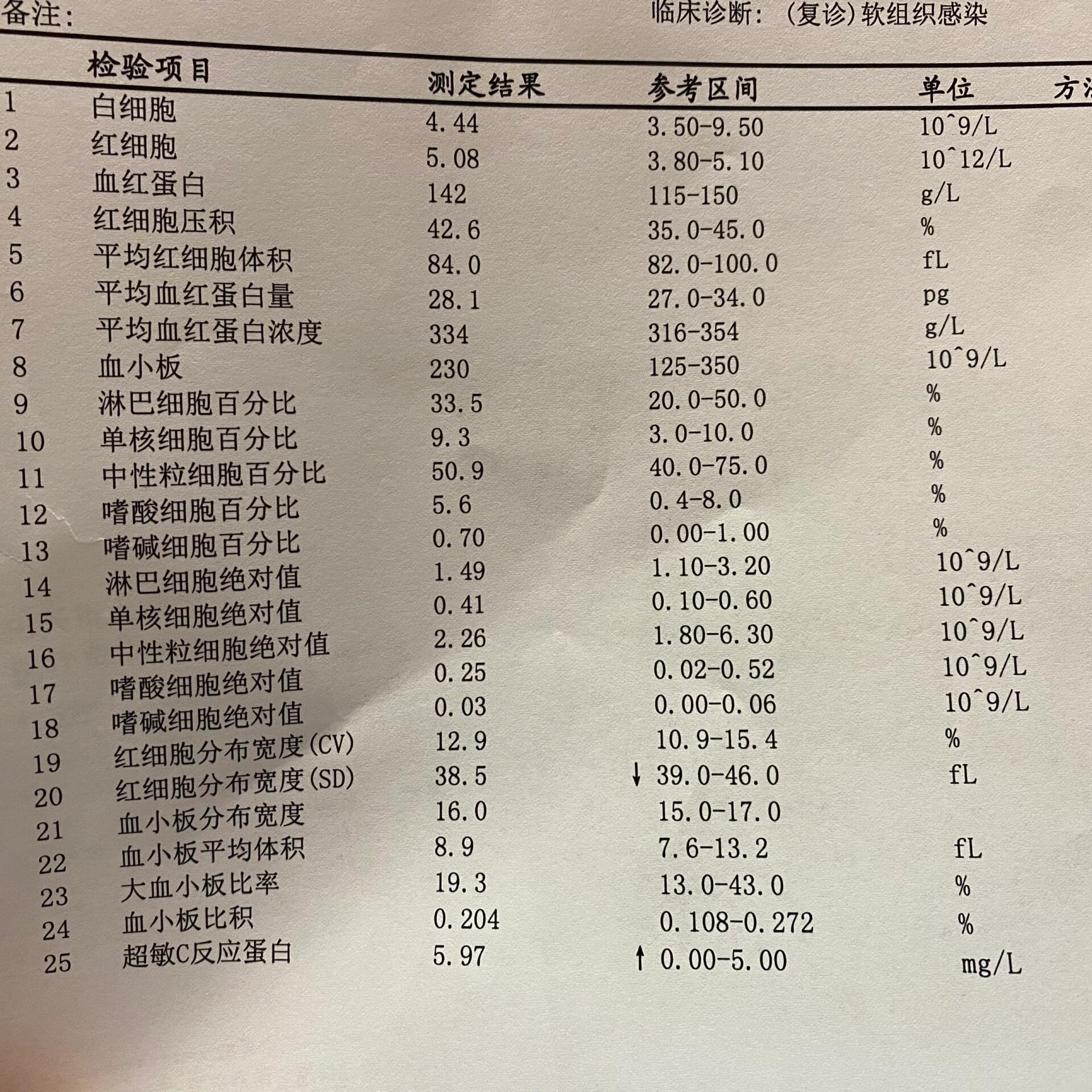 超敏c反应蛋白偏高图片