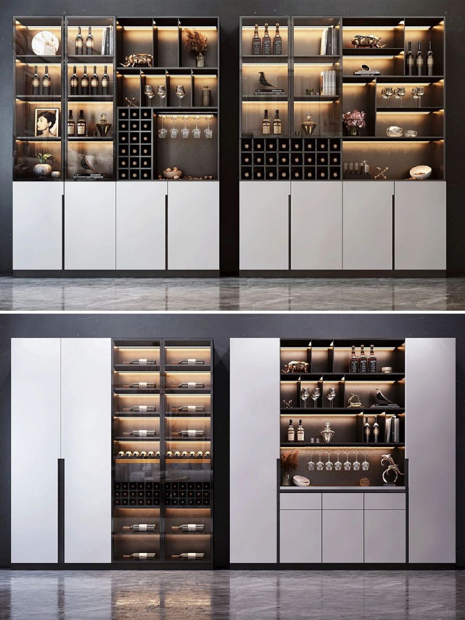 全屋定制|值得私藏15款客餐厅酒柜设计案例 现代客餐厅装修酒柜设计