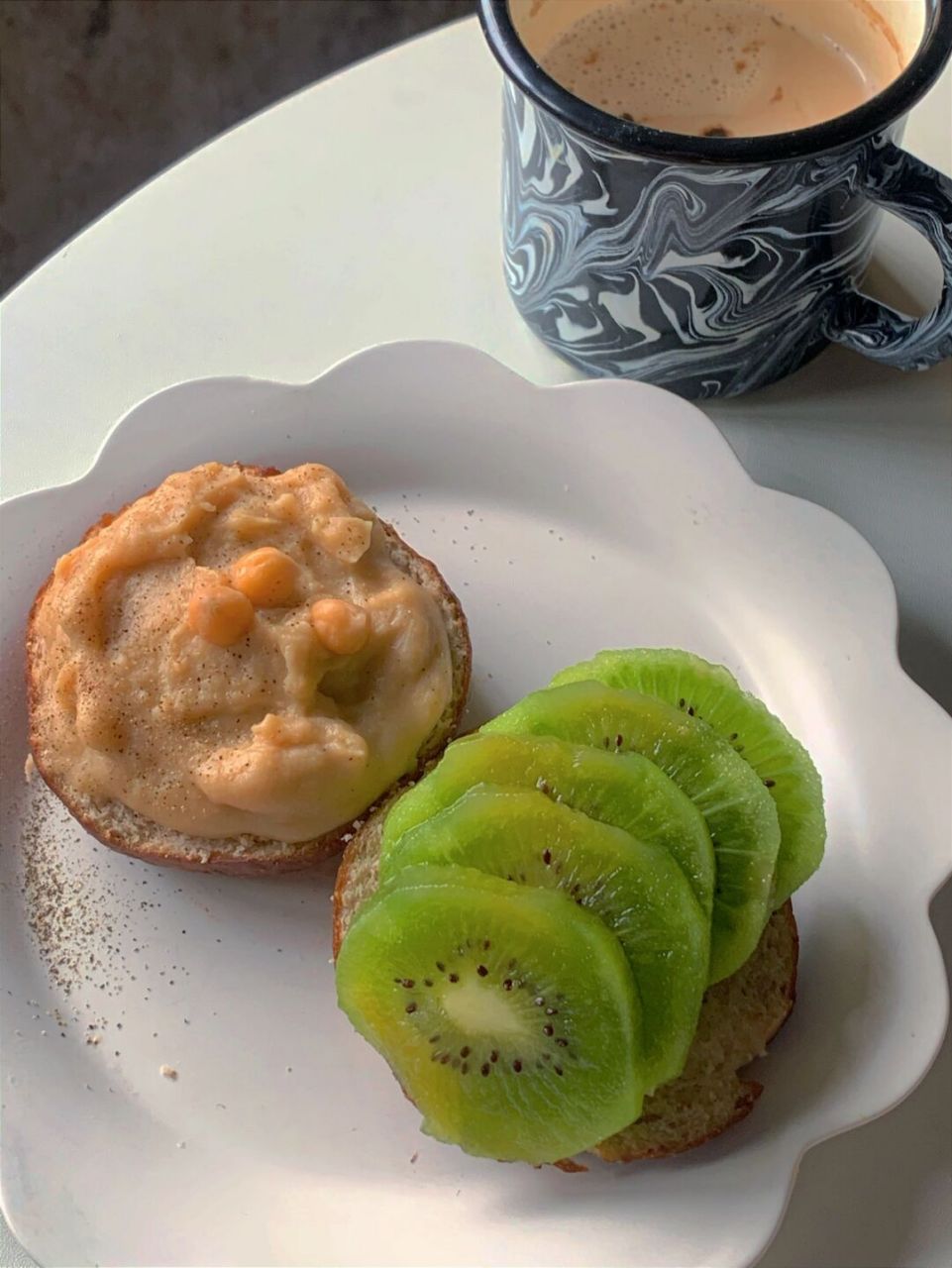 奇异果鹰嘴豆泥开放式三明治|碱水贝果05 鹰嘴豆泥〔农科院〕开放式