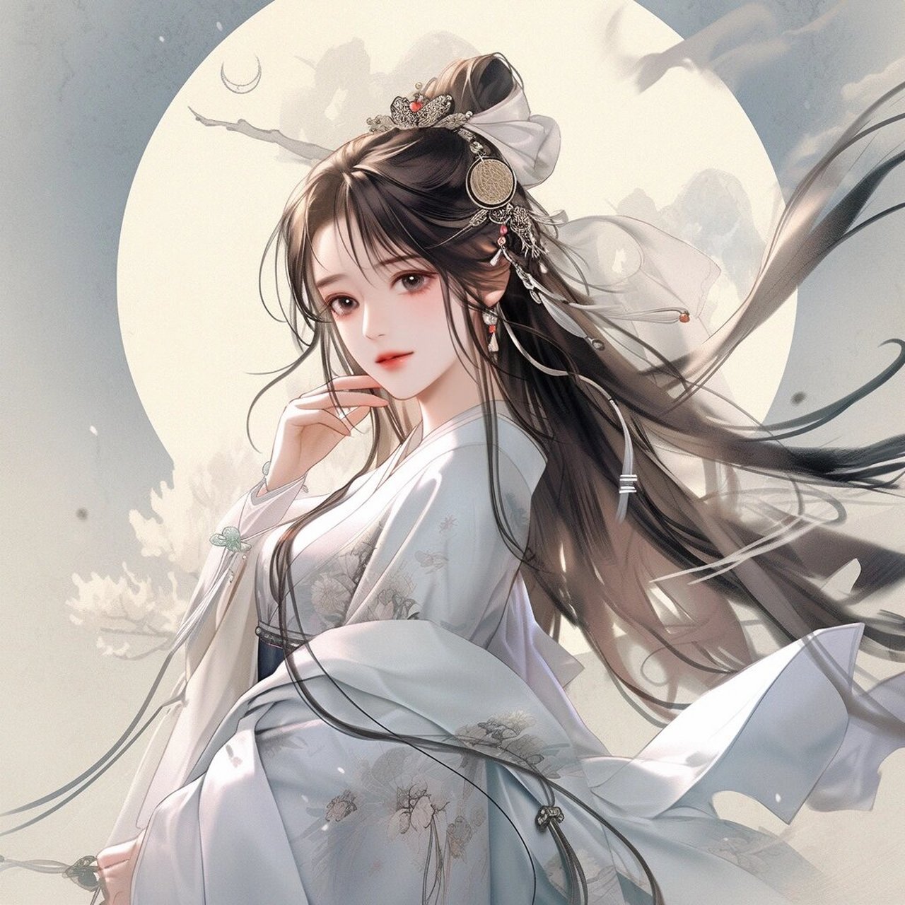 古风美女 / 月光倾城 / 女生头像 可礼貌拿图