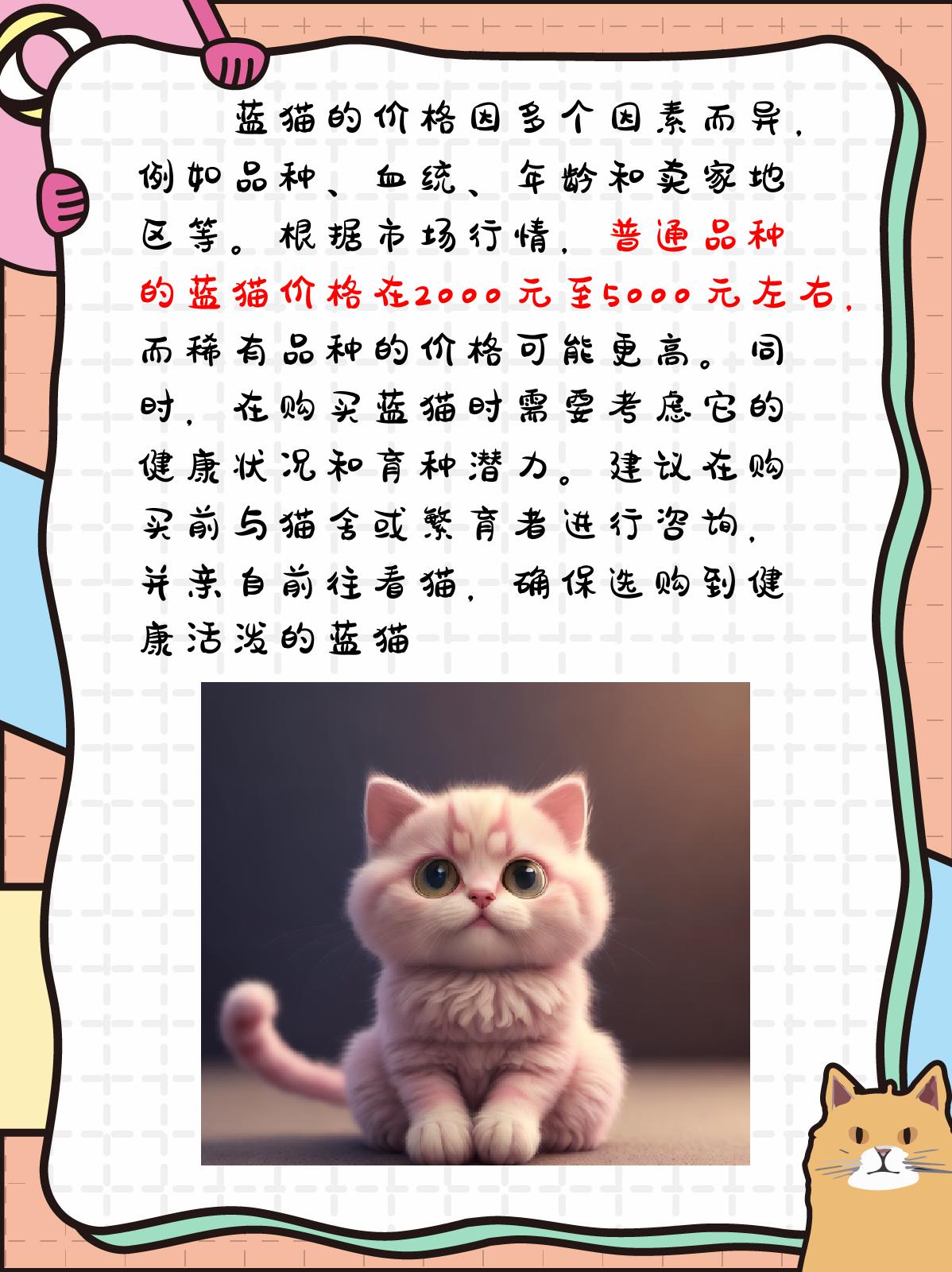 蓝猫多少钱一只呢