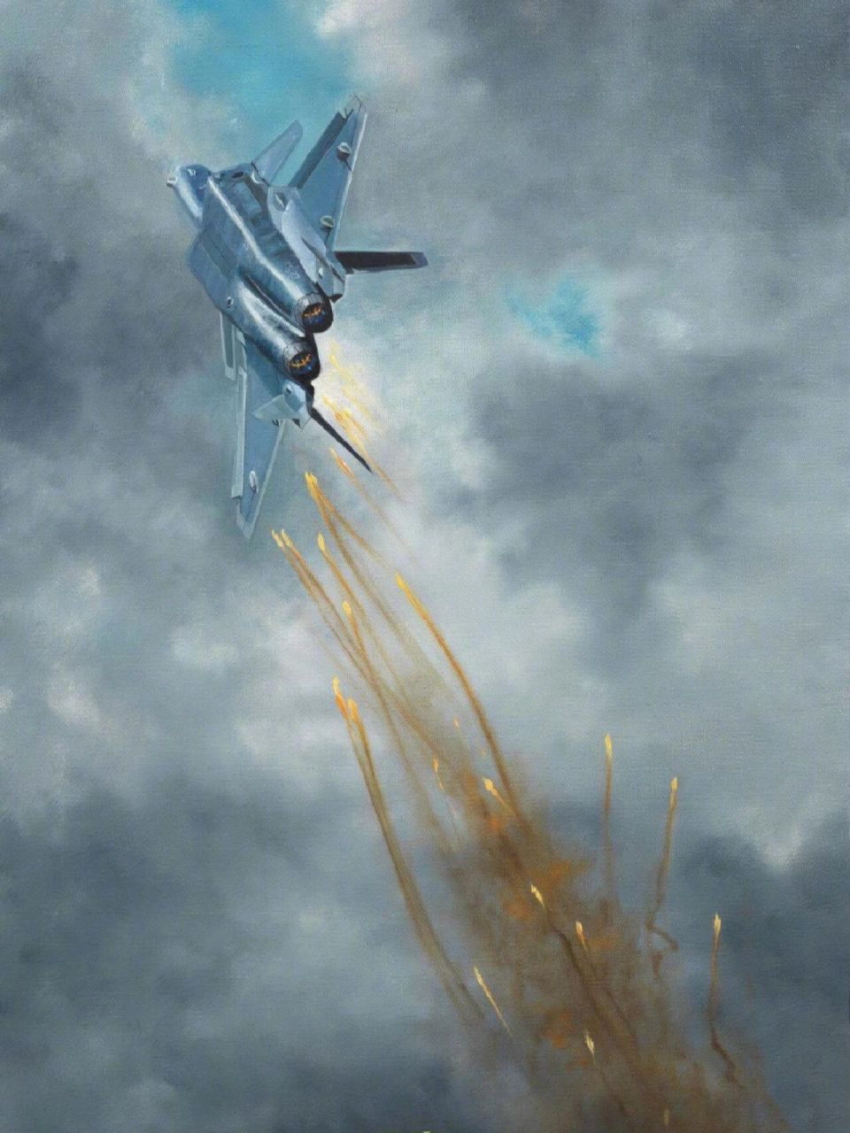 庆祝歼20首飞12年纪念油画作品