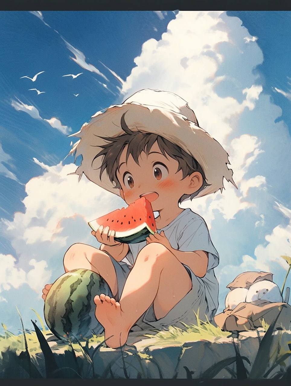 卡通人物吃西瓜/情头