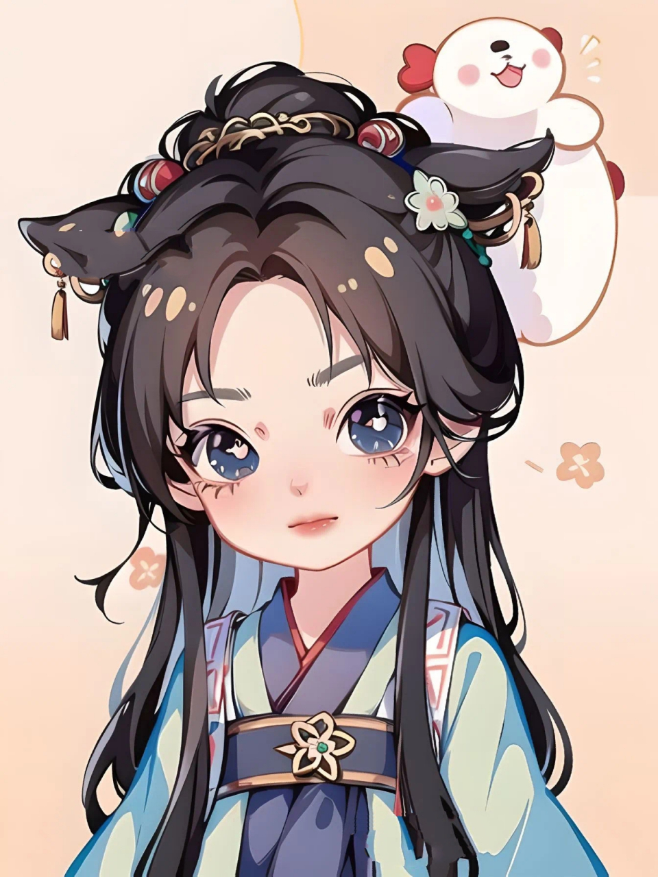 绘画素材 | q版古风少女动漫