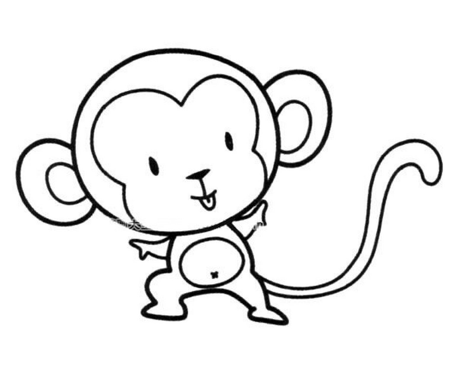 猴子的脚印简笔画图片