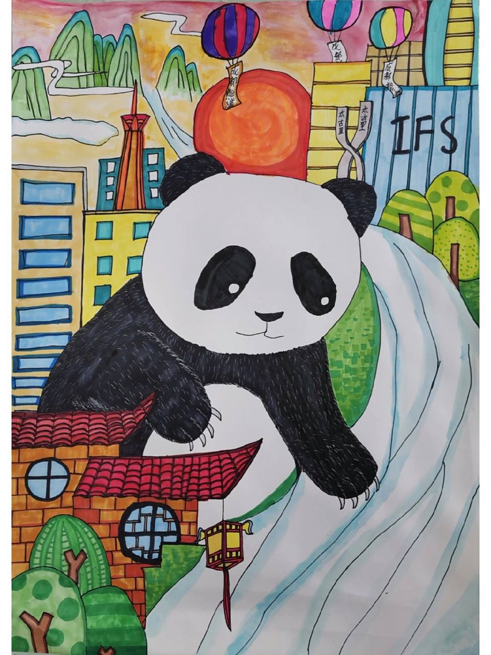 绘画比赛获奖作品分享 之前辅导学生参加的"绿水青山,最美河湖"获奖