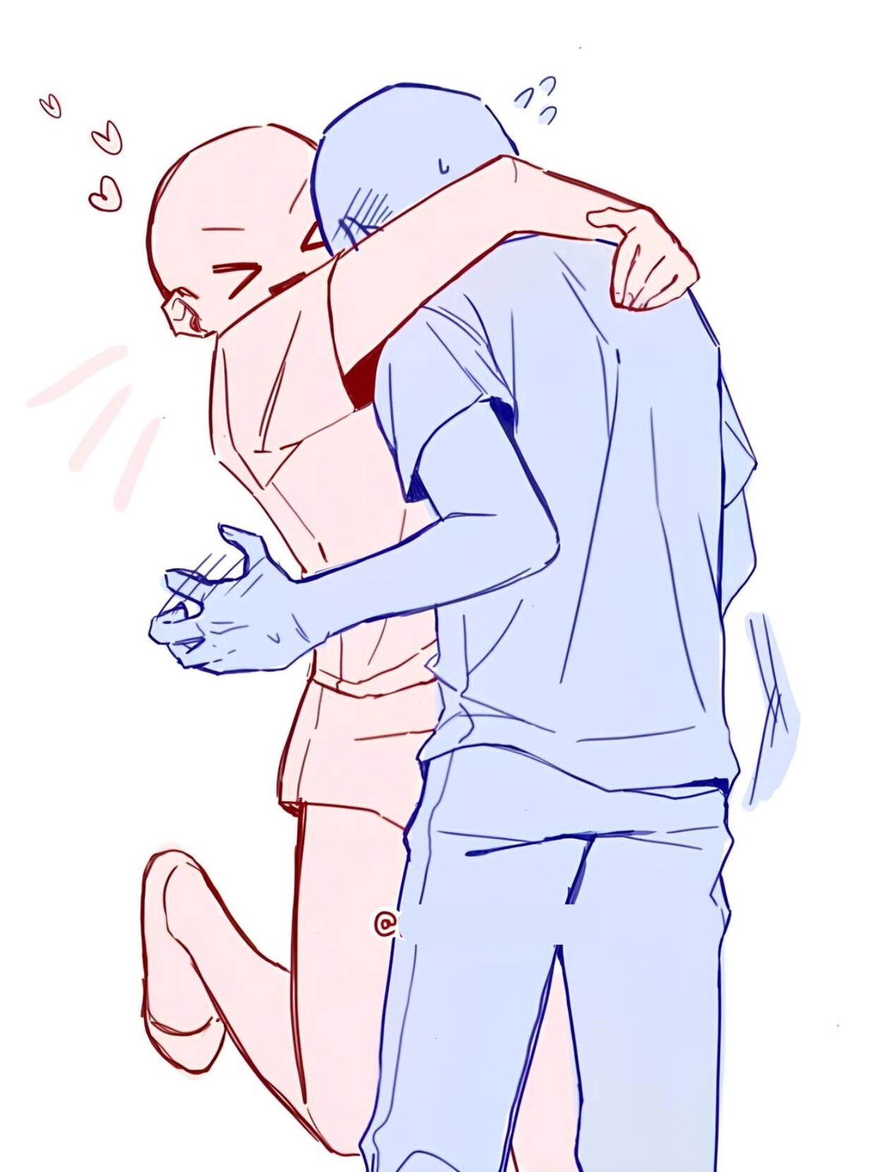 绘画素材|纯情笨蛋小情侣!双人互动模板