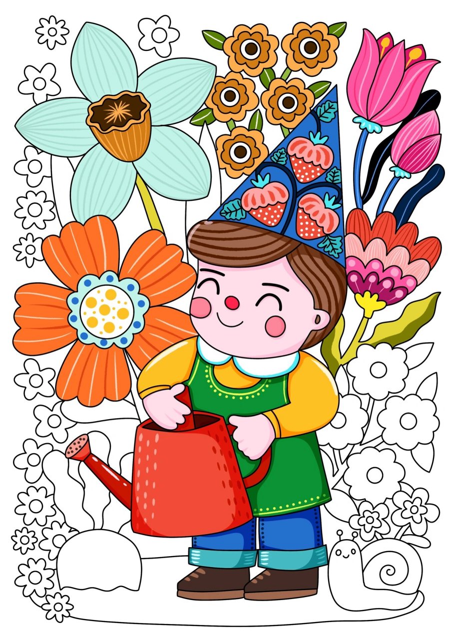 卡通简笔画|花园