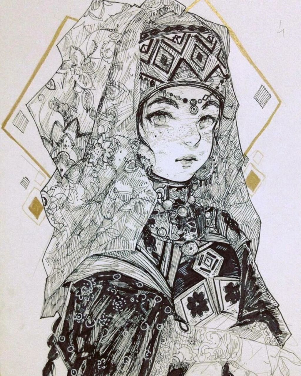 二次元手绘 | 黑白少女插画设计 # 二次元手绘 | 黑白少女插画设计