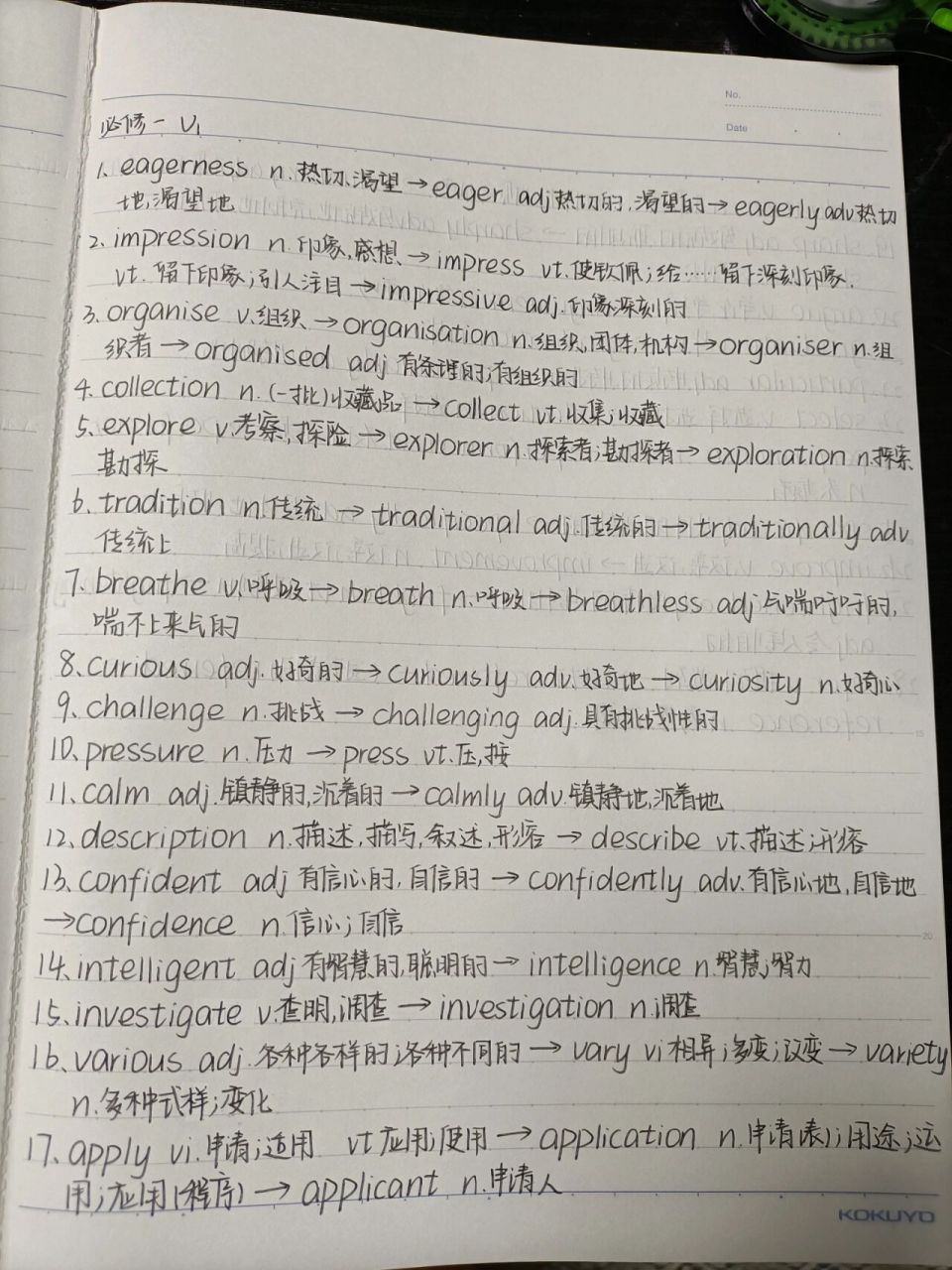 高中英语必修一第一单元重点单词 短语