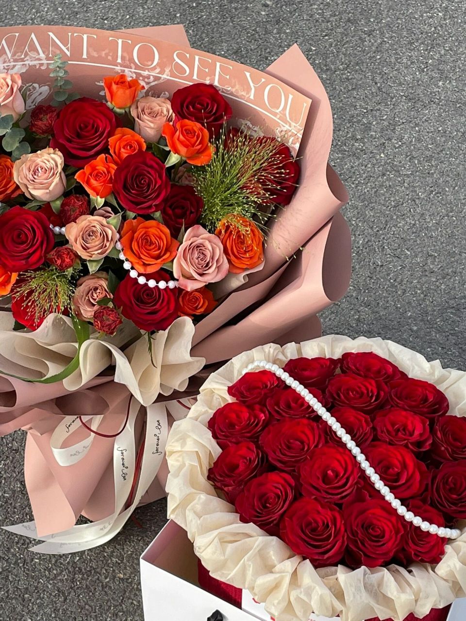 订婚花束和送丈母娘花束组合