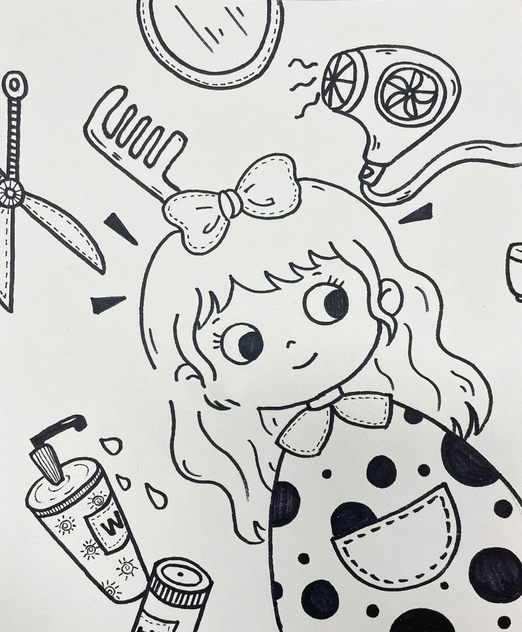 创意美术 小小发型师 小小发型师&手绘简笔画素材 【6】
