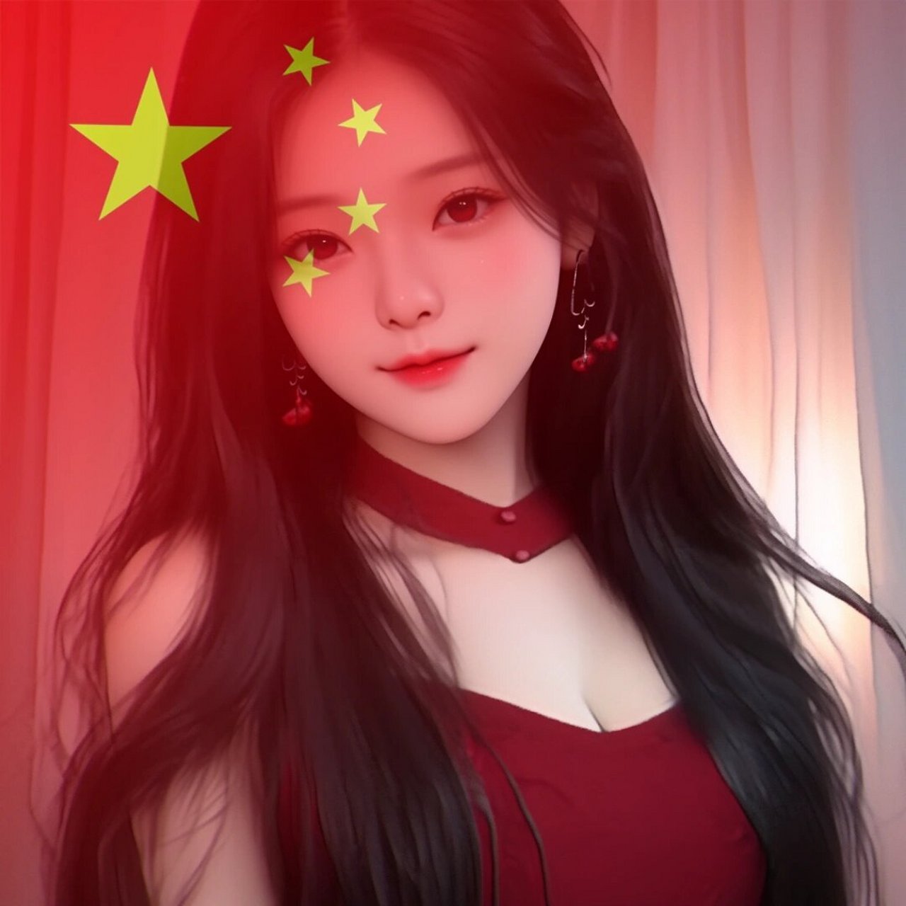 此生无悔入华夏 从女宝到青少年到成年少女们的国庆头像~ 中国红是