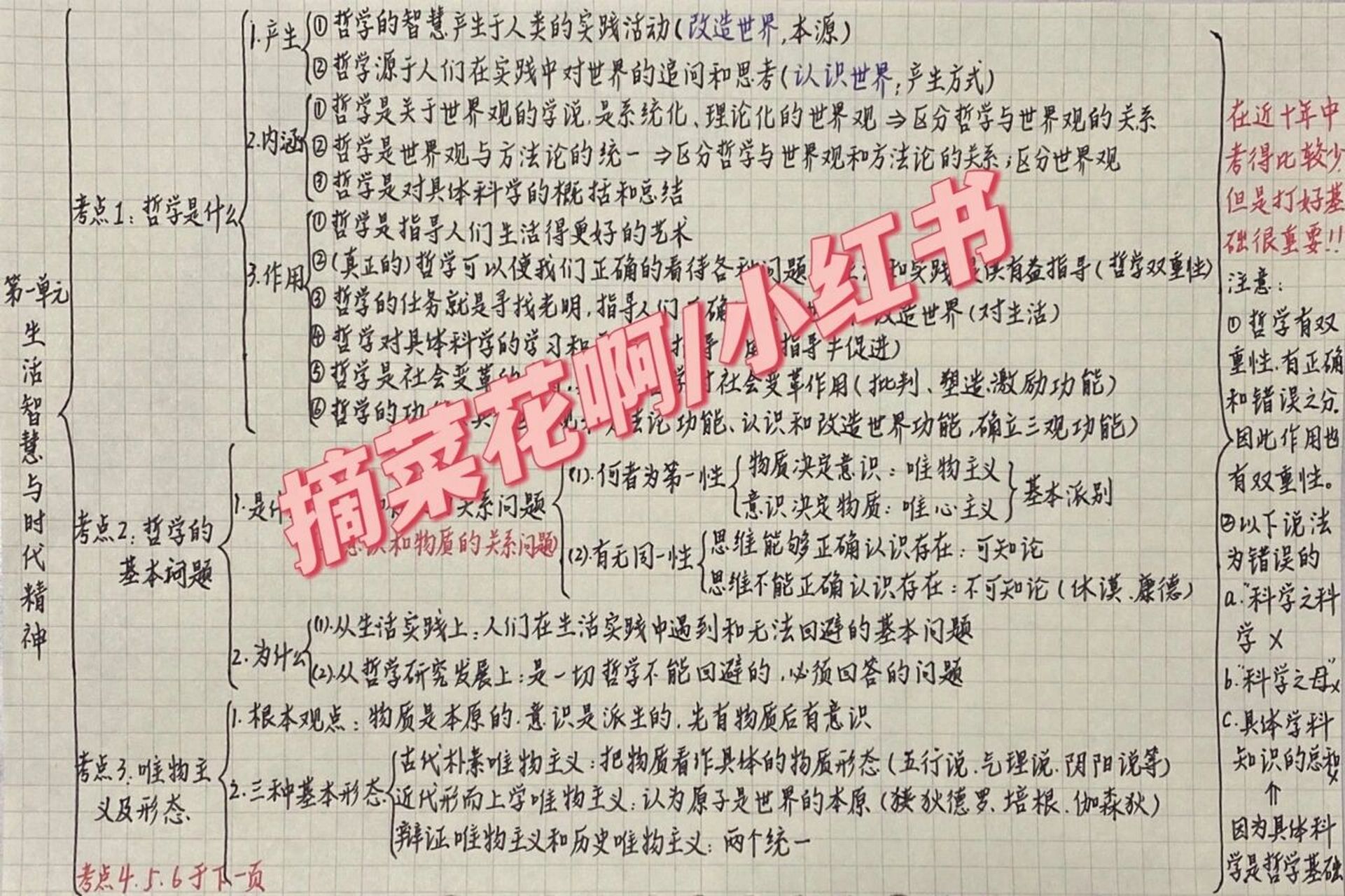 哲学第一单元/跟着政治老师抄笔记!