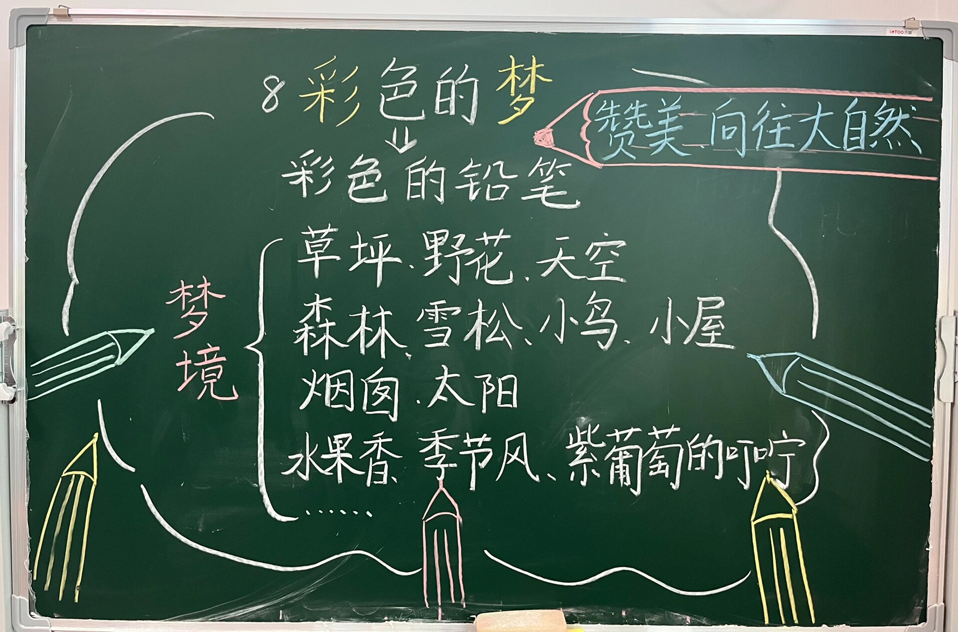 二年级下册《彩色的梦》板书设计