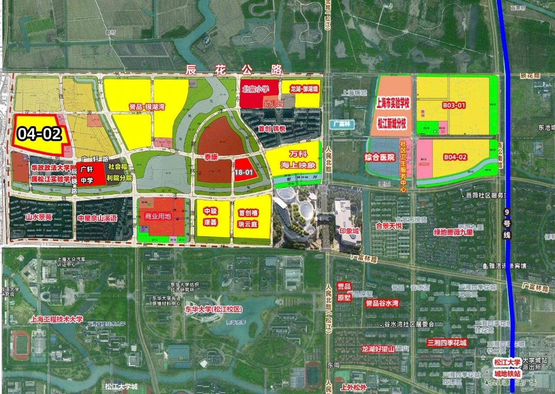 松江区广富林街道sjc10004单元2街区04-02号地块02四至范围:东至