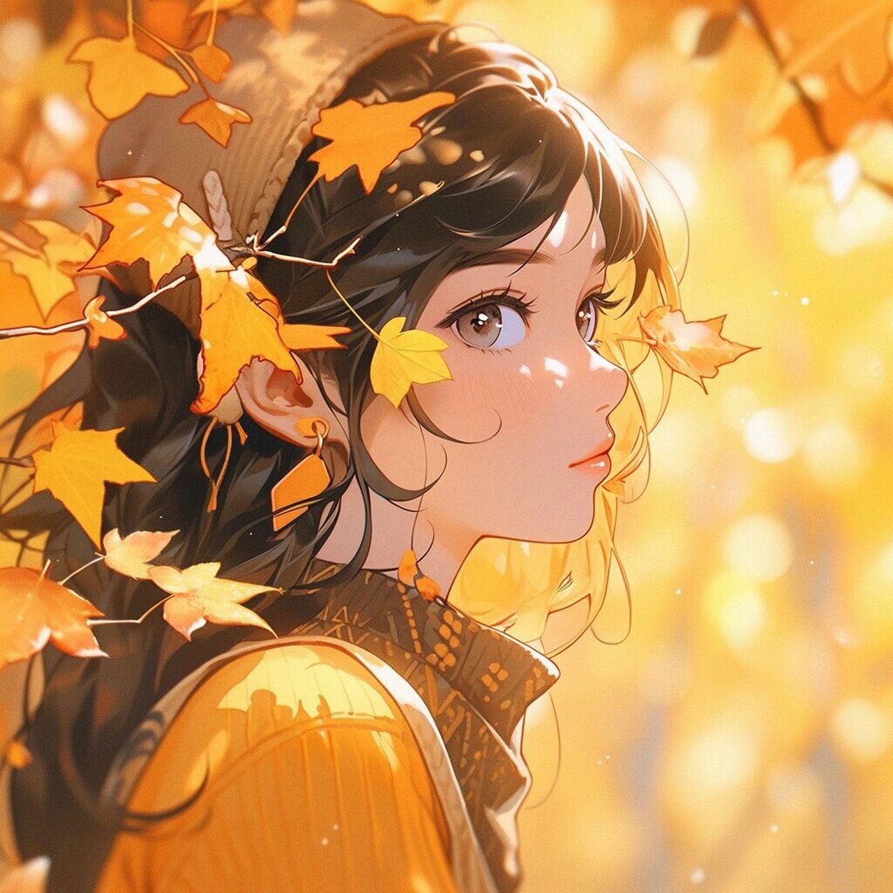 头像分享 | 枫叶女孩