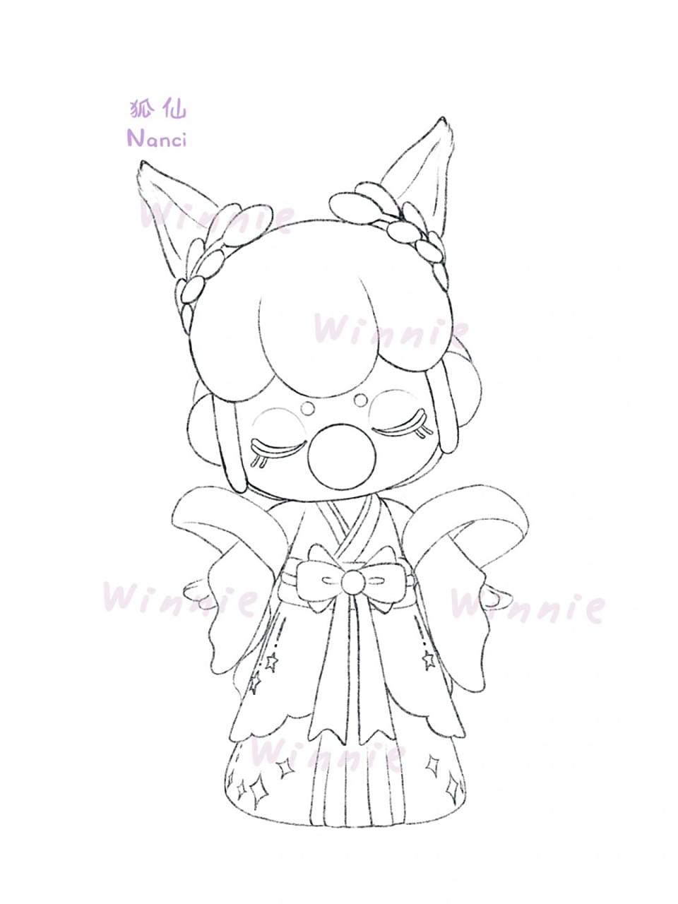 【手绘彩铅盲盒】nanci林深不知处狐仙/附线稿 老规矩:完整绘画过程