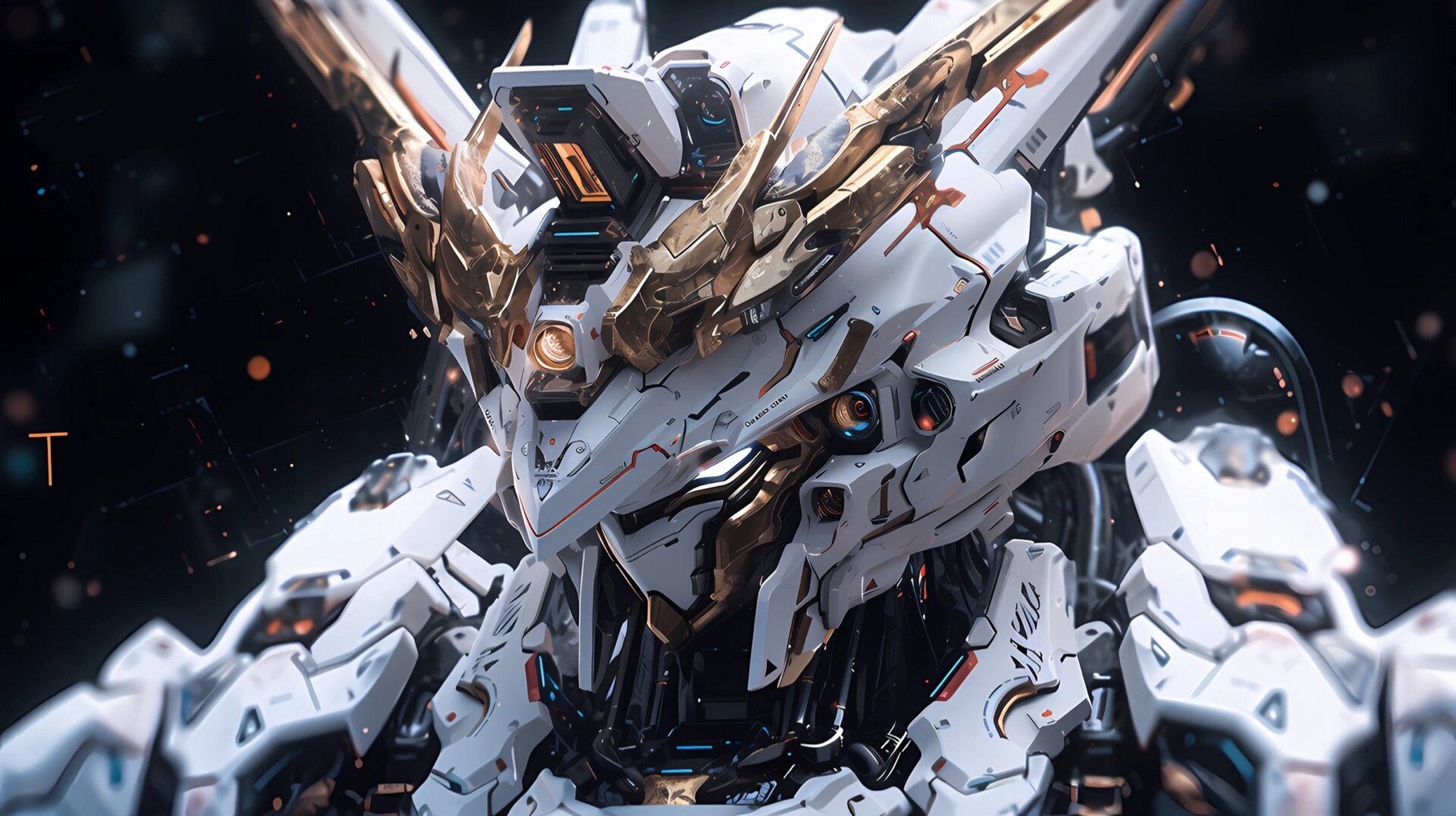 midjourney|白色高达|4k 16:9电脑壁纸 gundam高清 4k ai绘画第七天