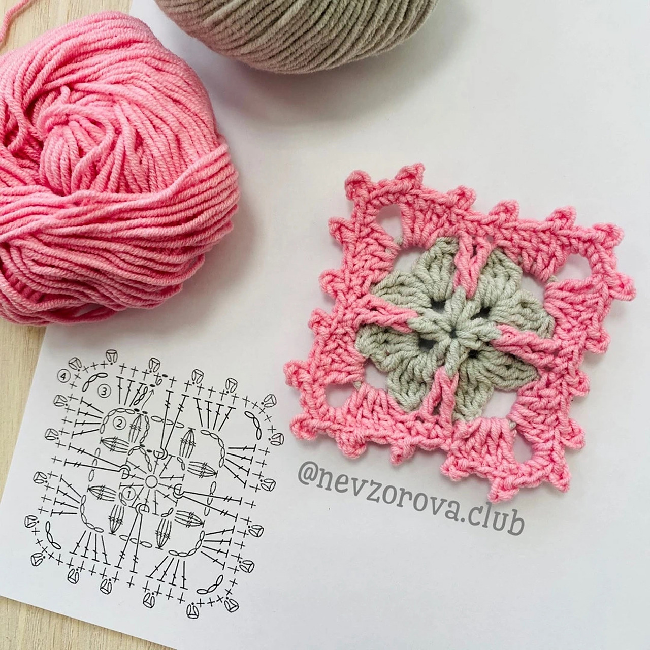 方形单元花片【附图解】 钩针图解|可爱的方形单元花片 #钩针编织