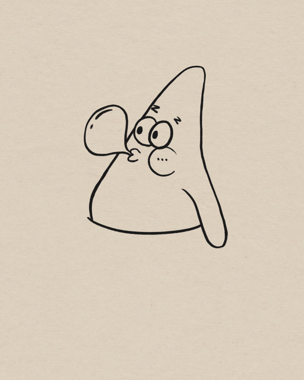 派大星不倒翁简笔画教程|附过程 新年首幅简笔画还是我坠爱的派大星