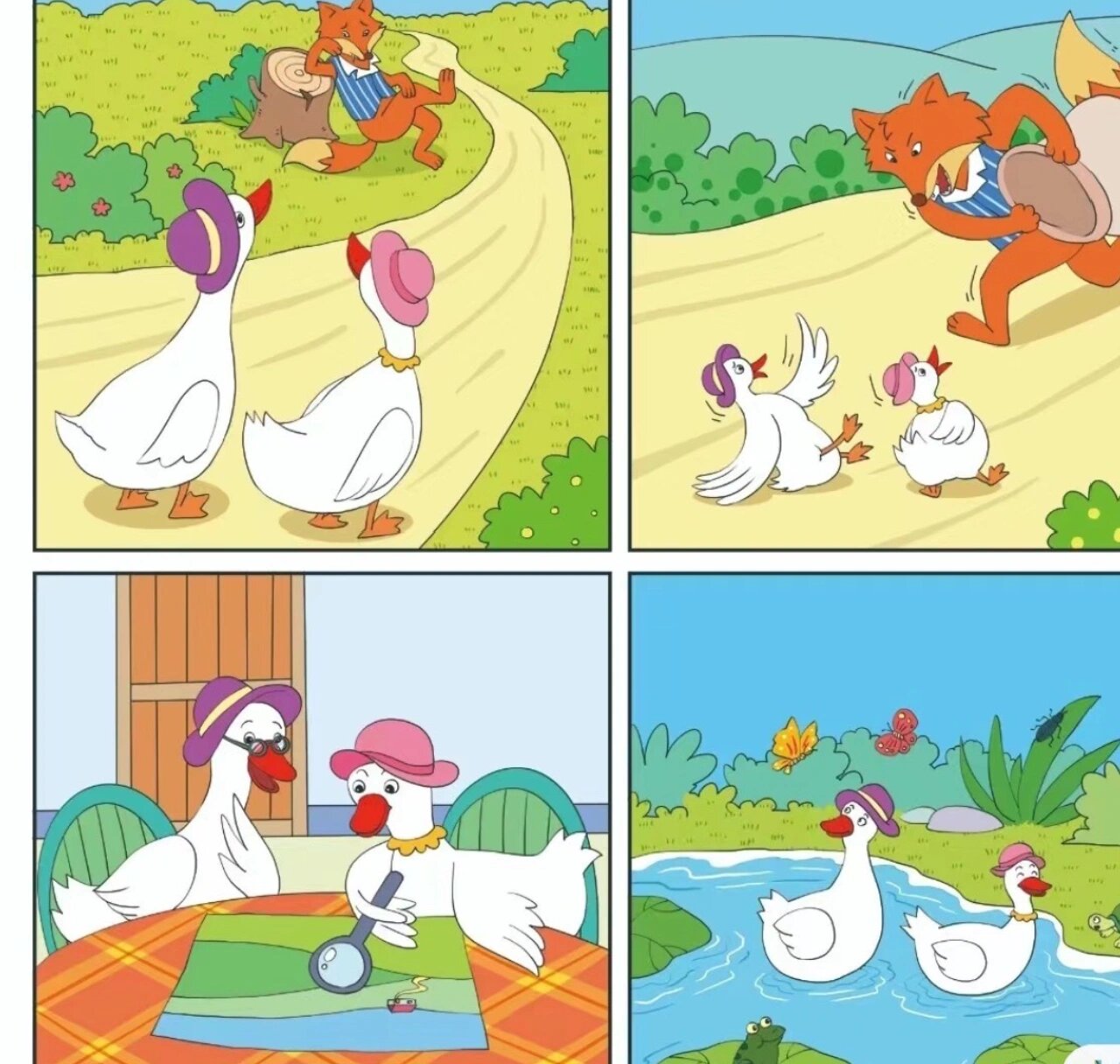 看图讲故事《聪明的鸭子