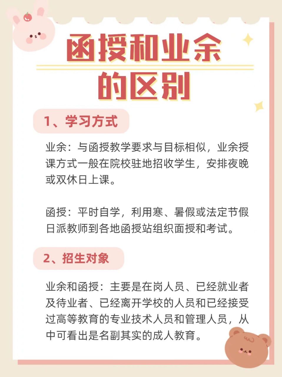 业余和函授有什么区别