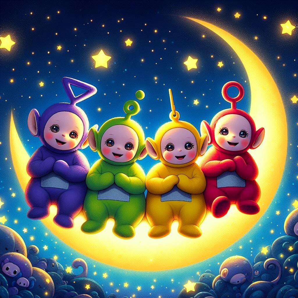 天线宝宝一起坐在月亮上93说晚安