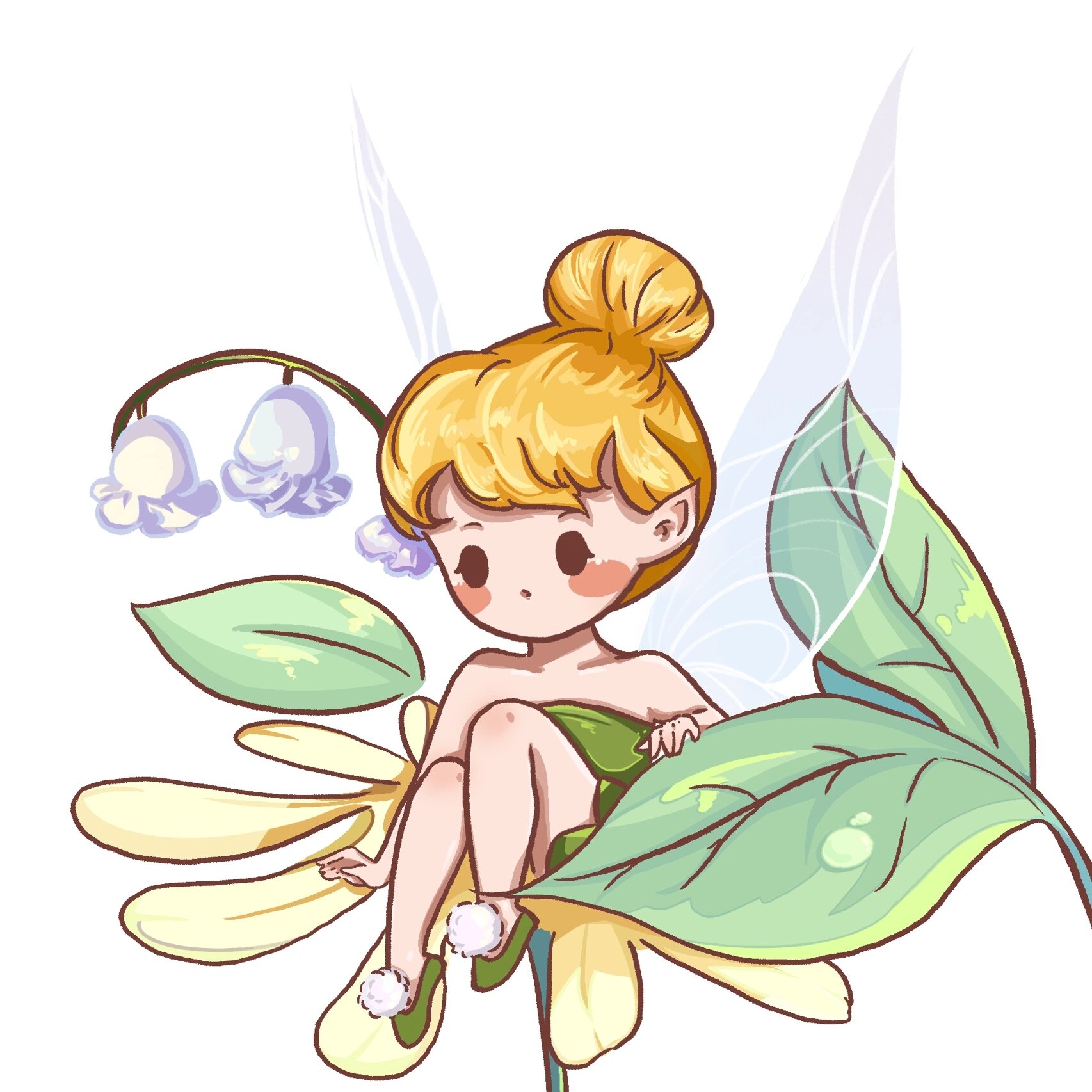 迪士尼奇妙仙子头像-小叮当与彼得潘 一对可爱精灵!