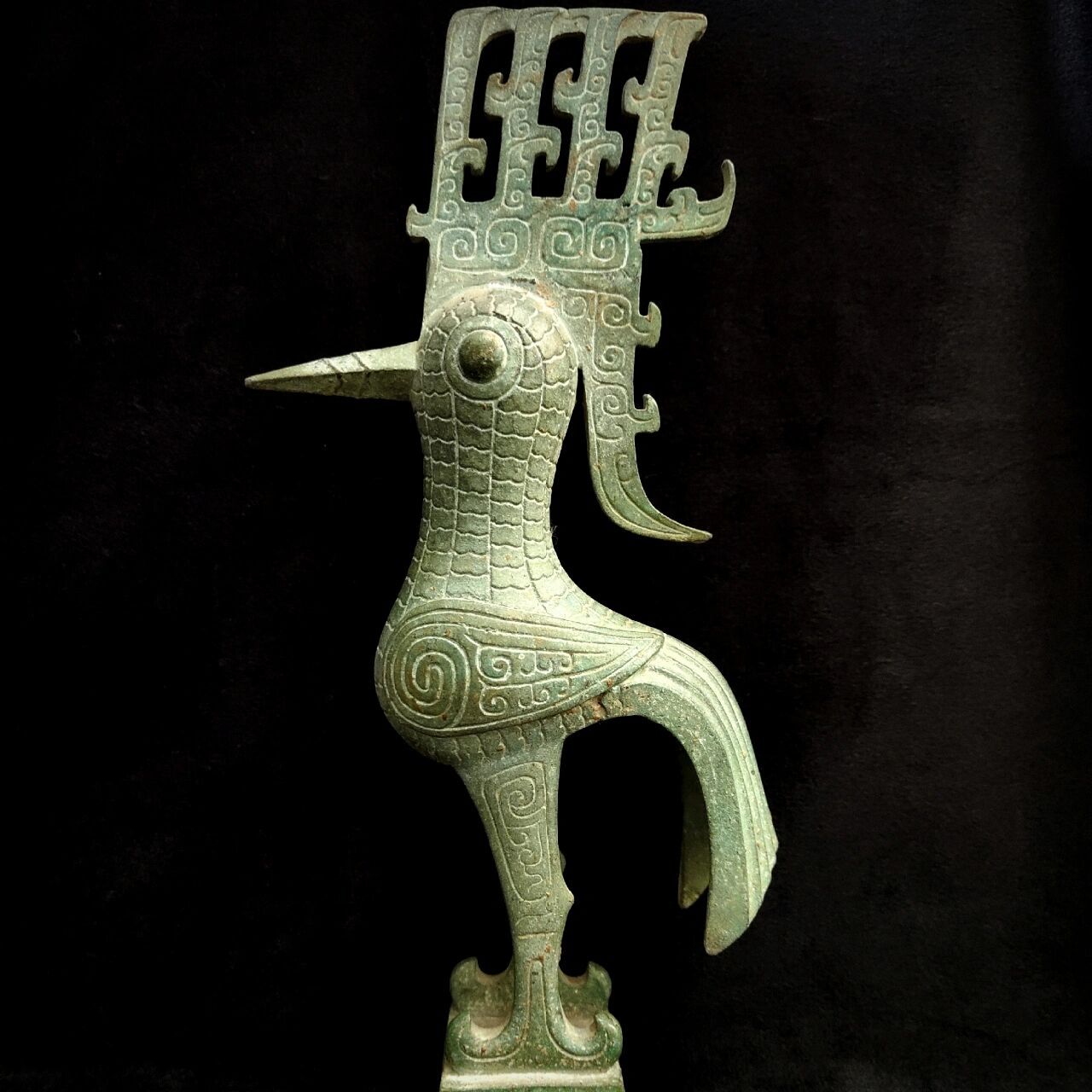 青铜文物系列┃三星堆青铜器┃青铜鸟 16615凤鸟像 1.