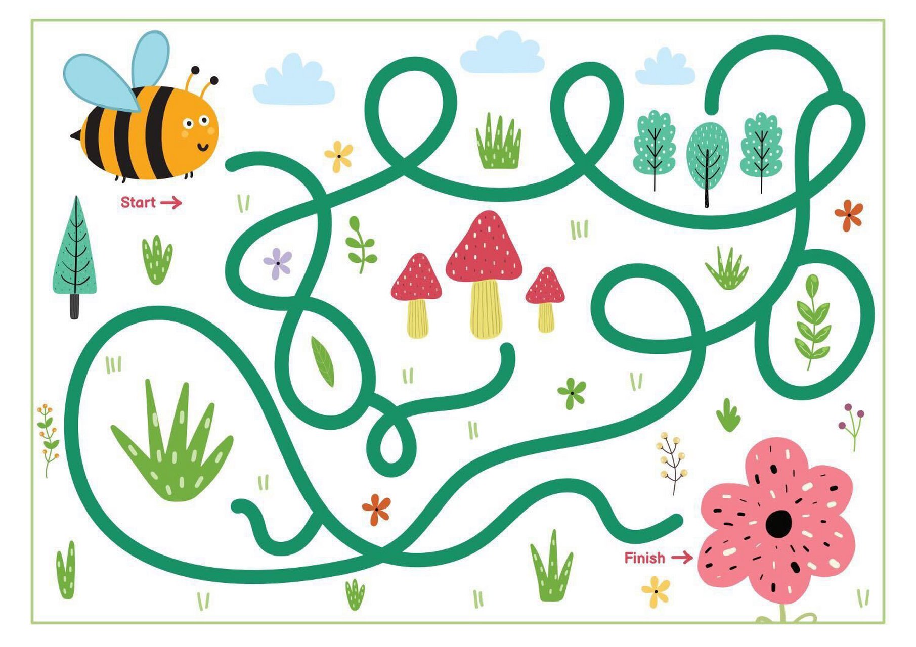 幼儿园 | 益智区99 迷宫素材 有高清无水印图,直接打印版