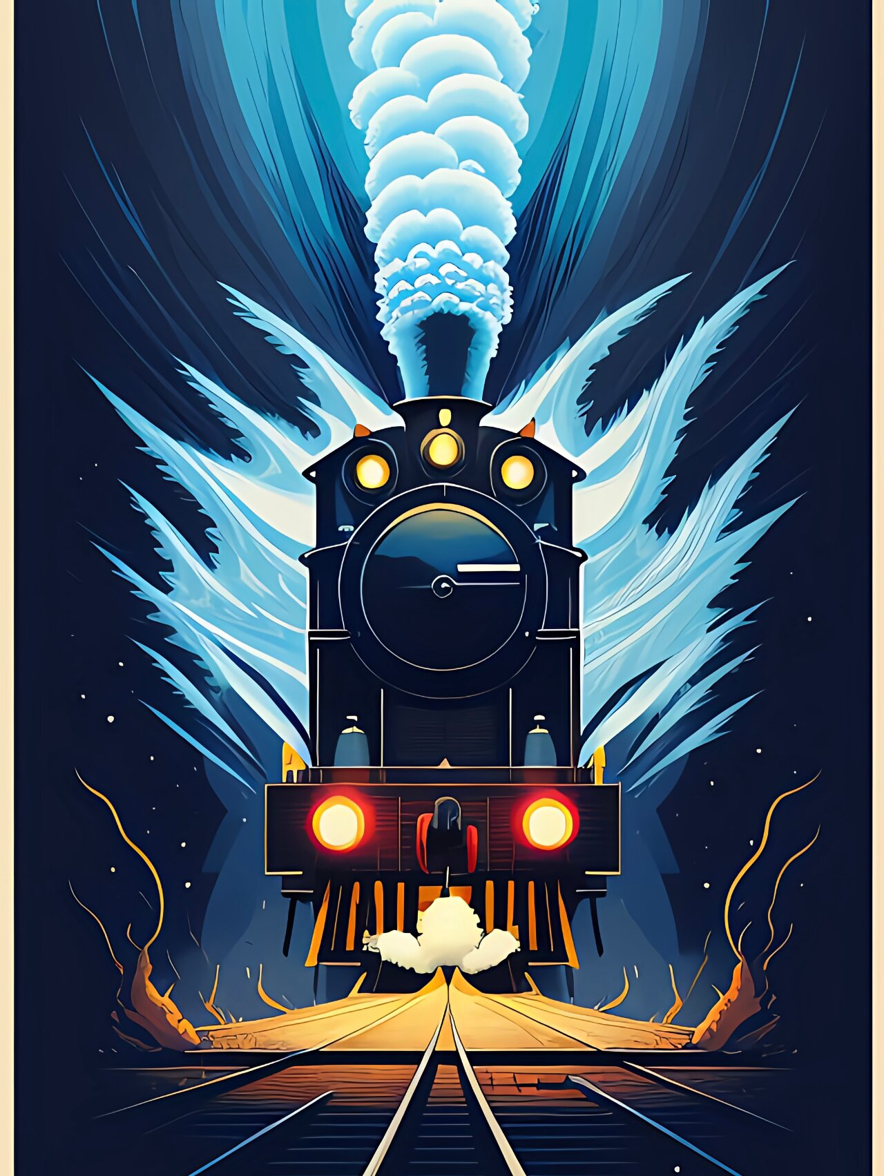 midjourney绘图 |复古蒸汽火车壁纸分享97 想象一下,复古蒸汽火车