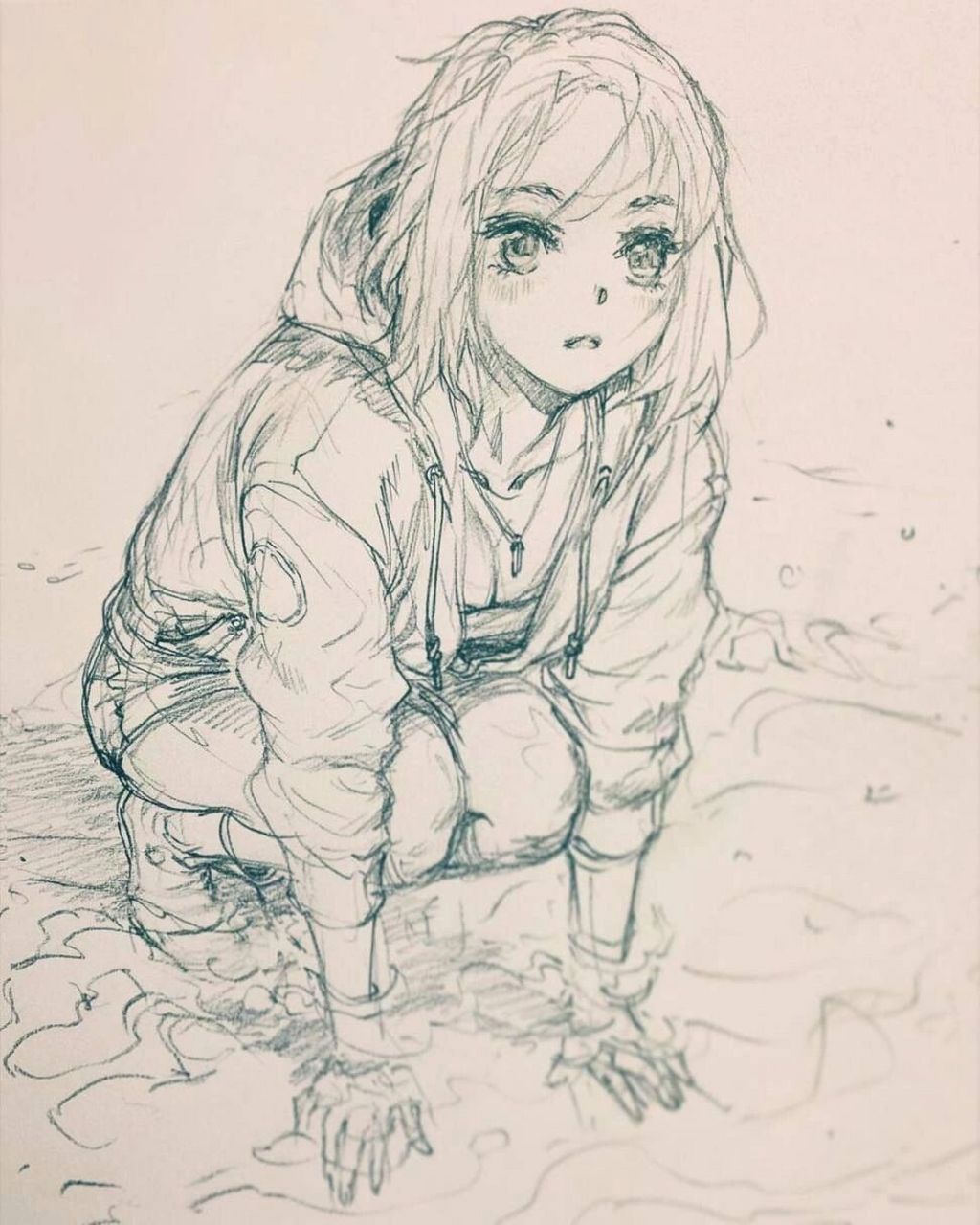 动漫人物速写线稿. |96 by:stato ozo