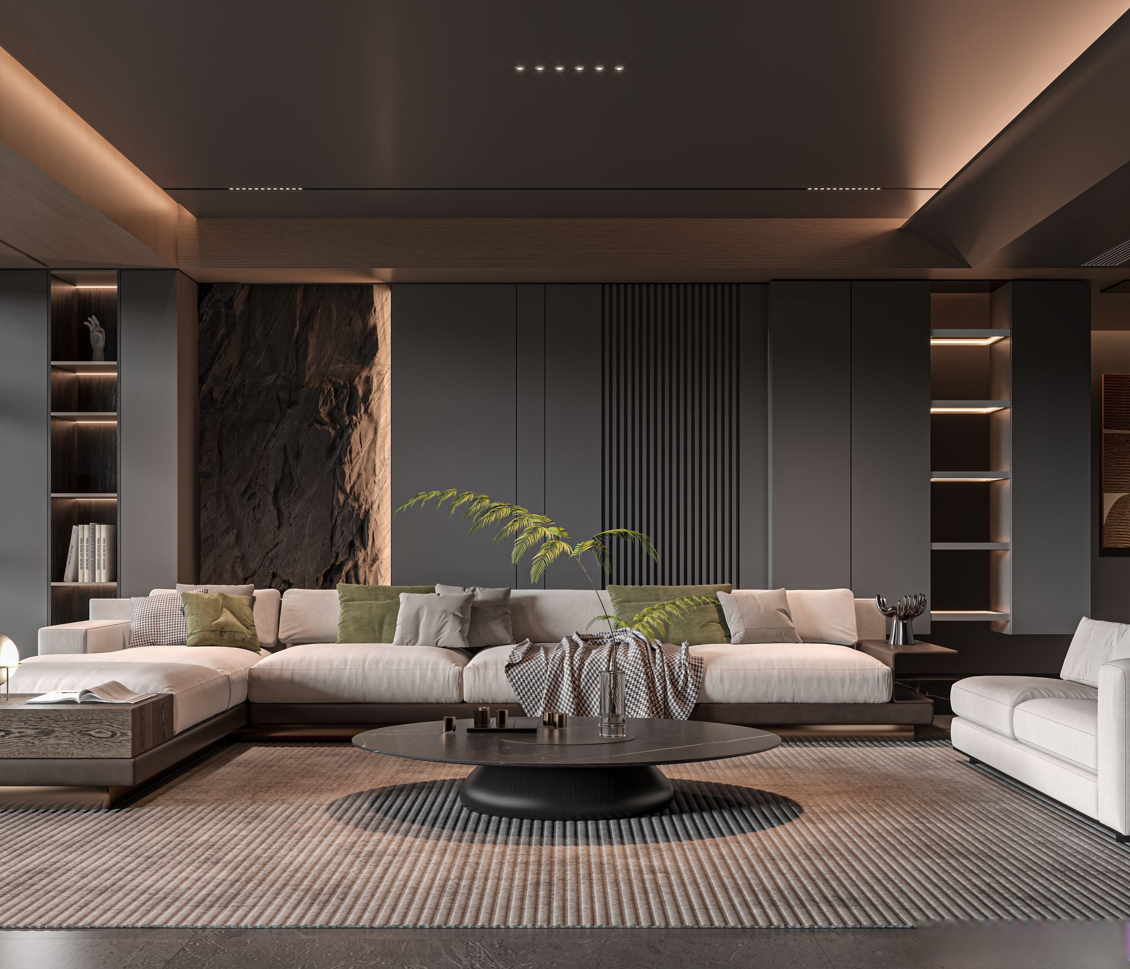 空间的氛围感 离不开灵动的光影 高,中,低位照明相互协作配合 营造有