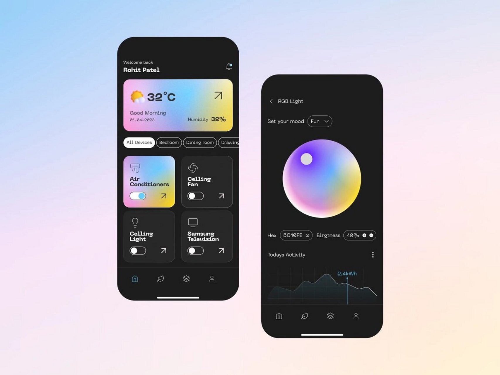 ui界面灵感案例8215智能家居类app界面设计 智能家居app界面设计