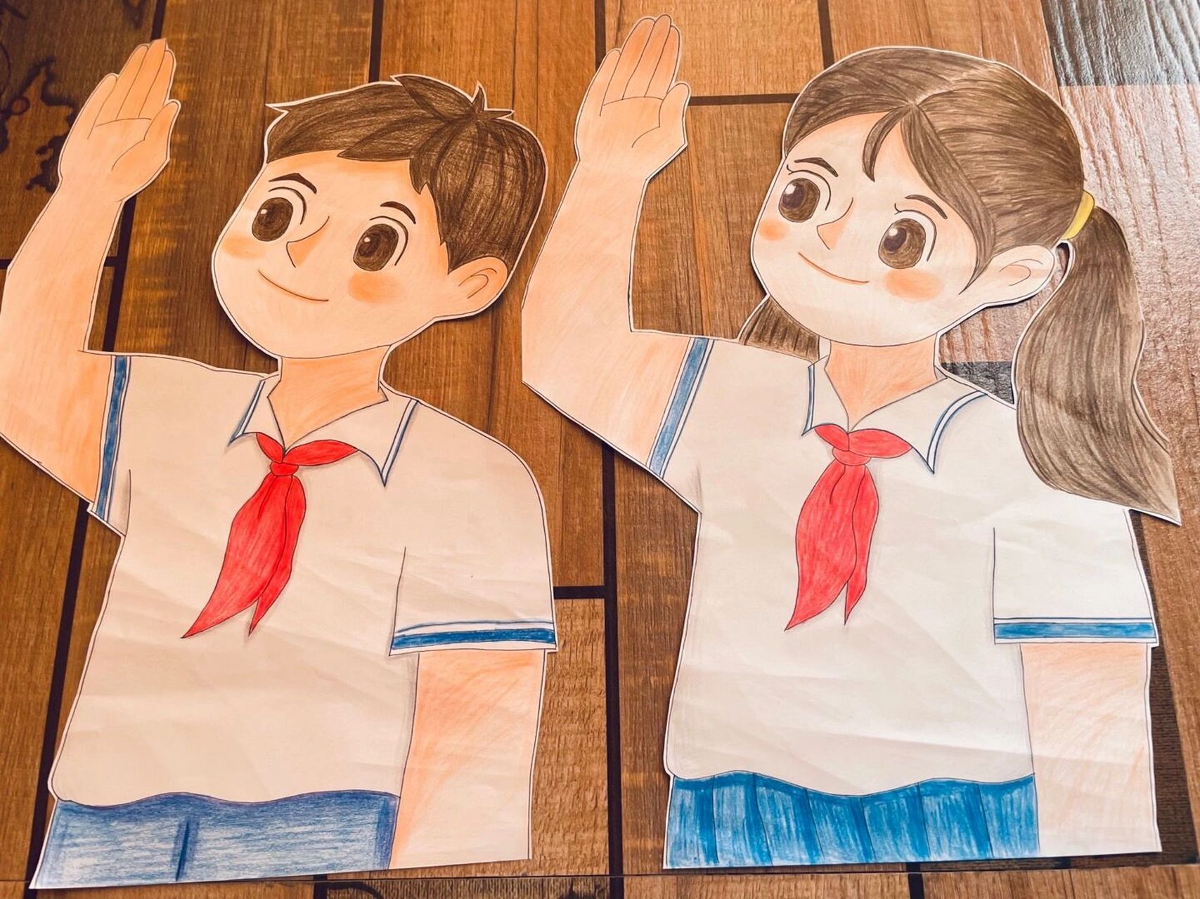 手绘敬礼画96 人物敬对礼简笔画