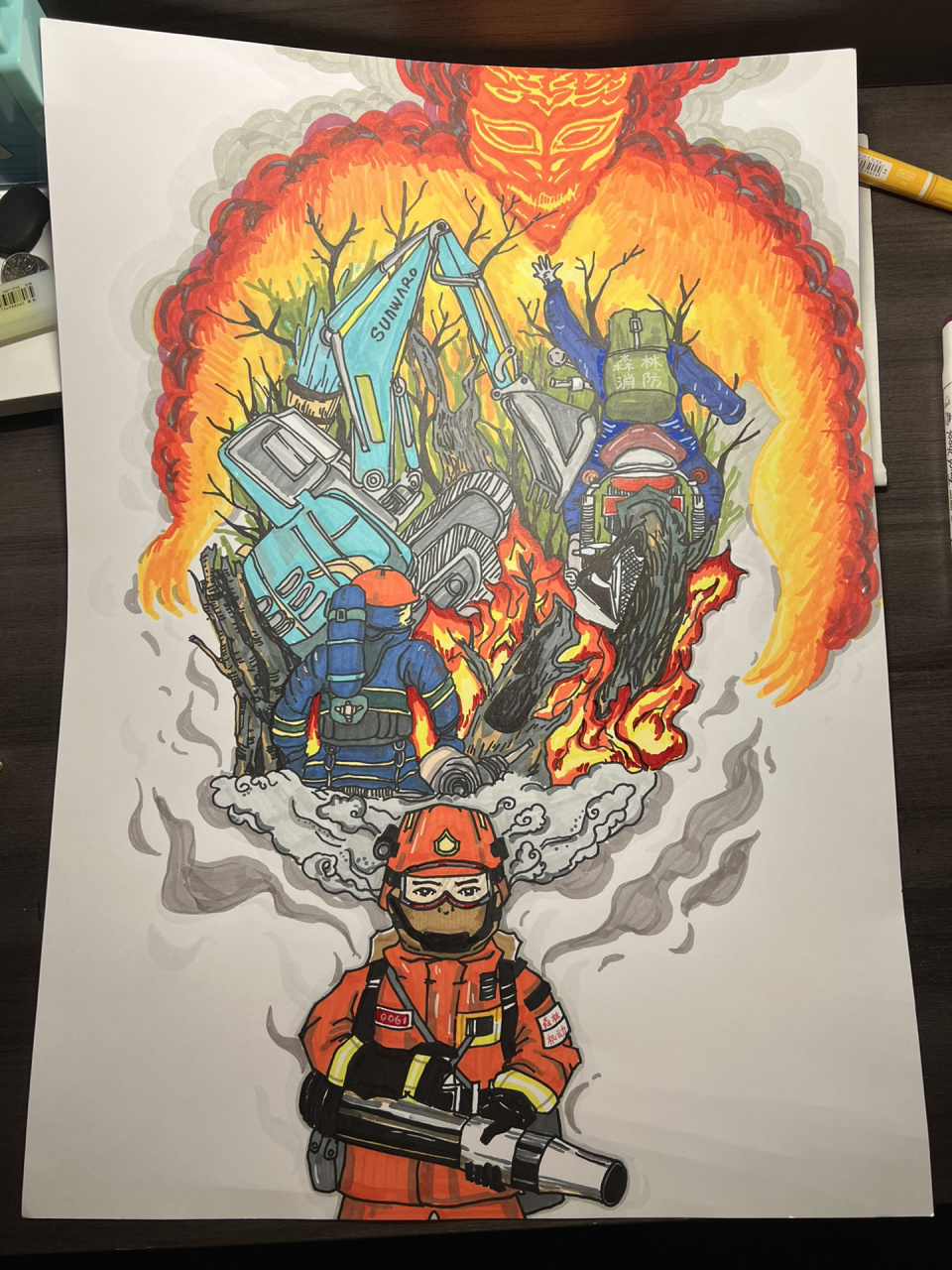 森林防火绘画作品 森林防火绘画作品