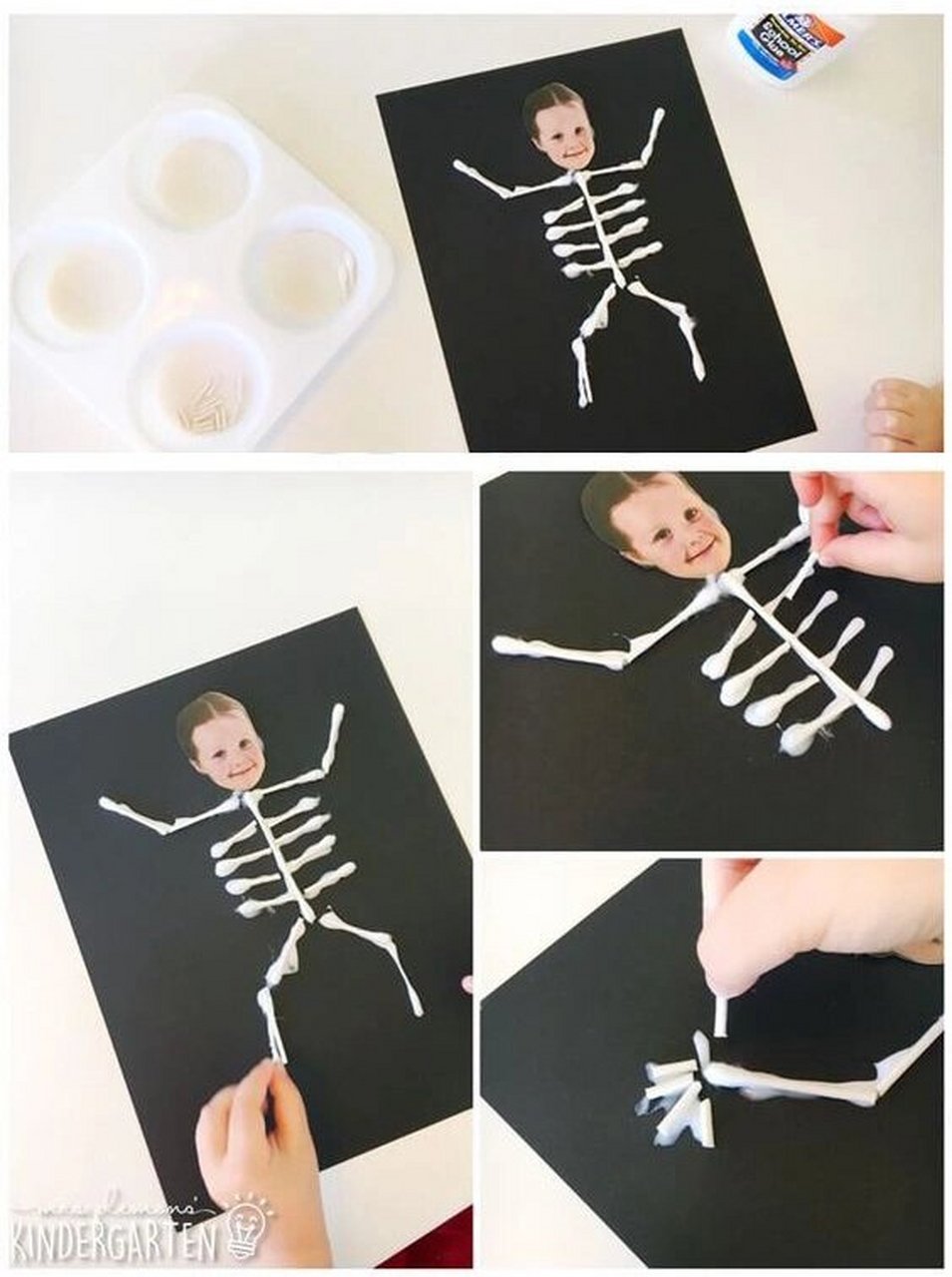 鬼节手工|棉签骷髅骨头小人|认识人体结构 今天是七月十四,趁着这个月