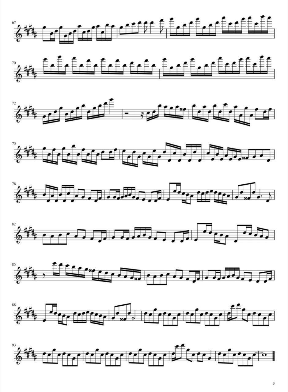 花之舞 长笛谱 完整版 想要练习的童鞋自取～