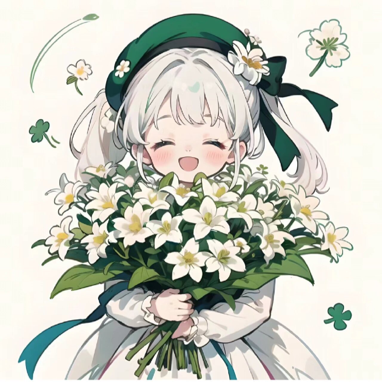 抱花94女孩动漫人物形象素材