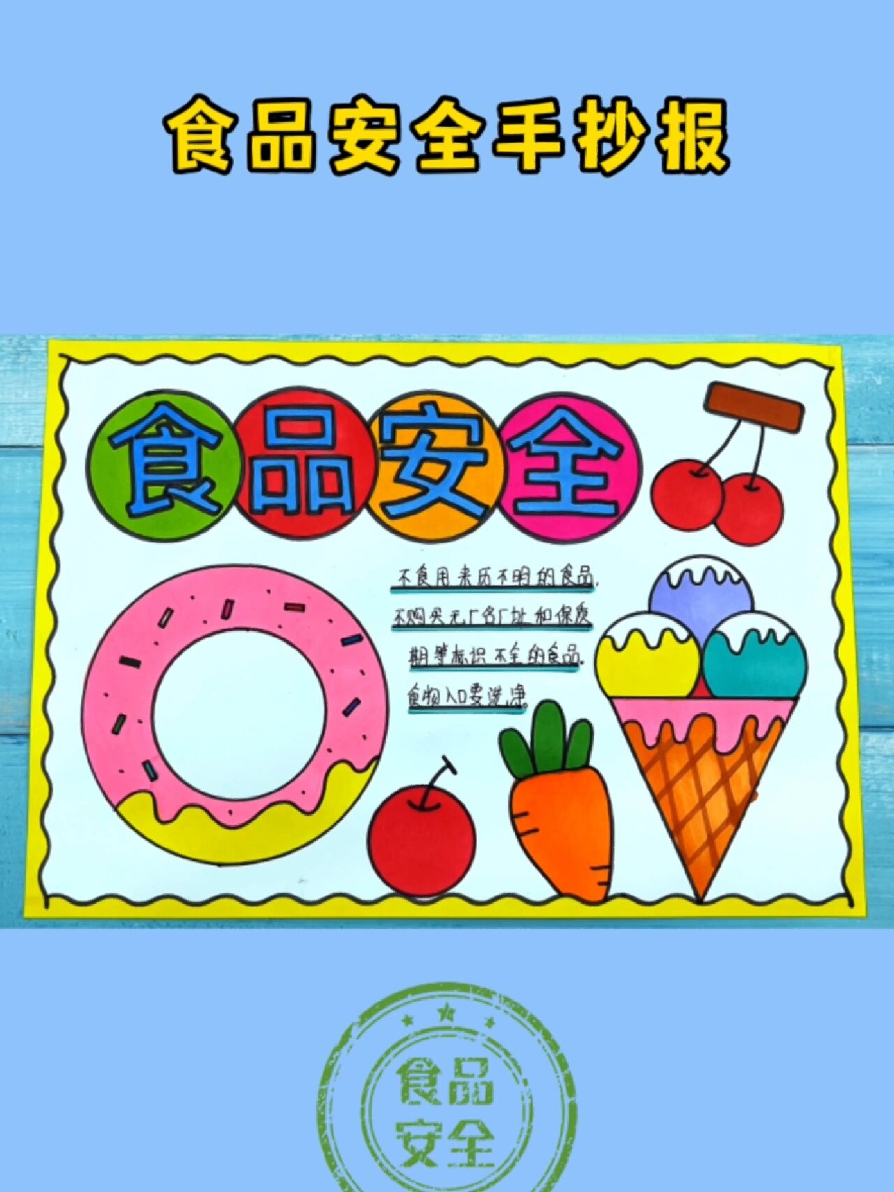 食品安全手抄报模板线稿