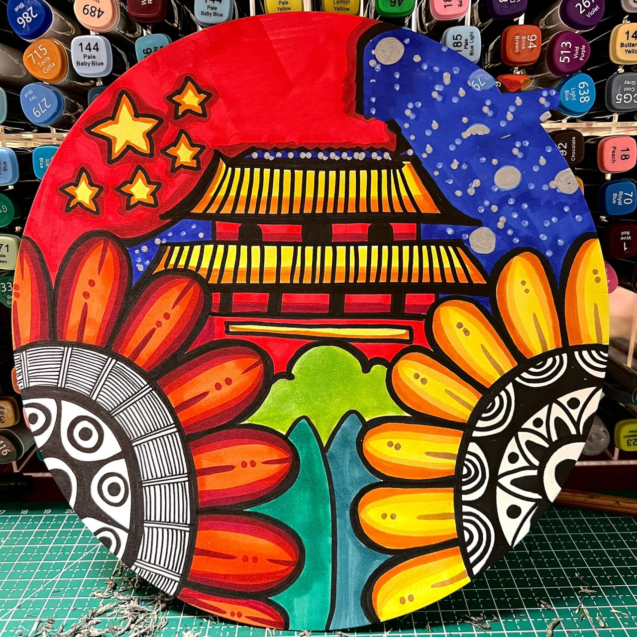 第379幅 | 国庆主题 国庆主题绘画作品,可用8k或4k的纸进行绘画,难度