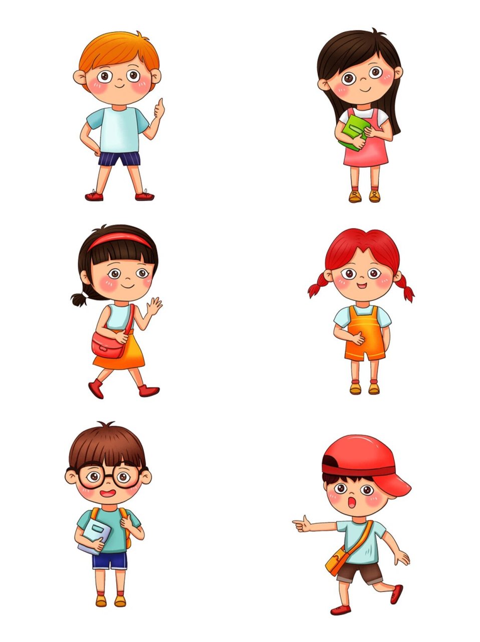 免抠素材9699卡通可爱小学生人物插画合集 用心分享,传递童真快乐