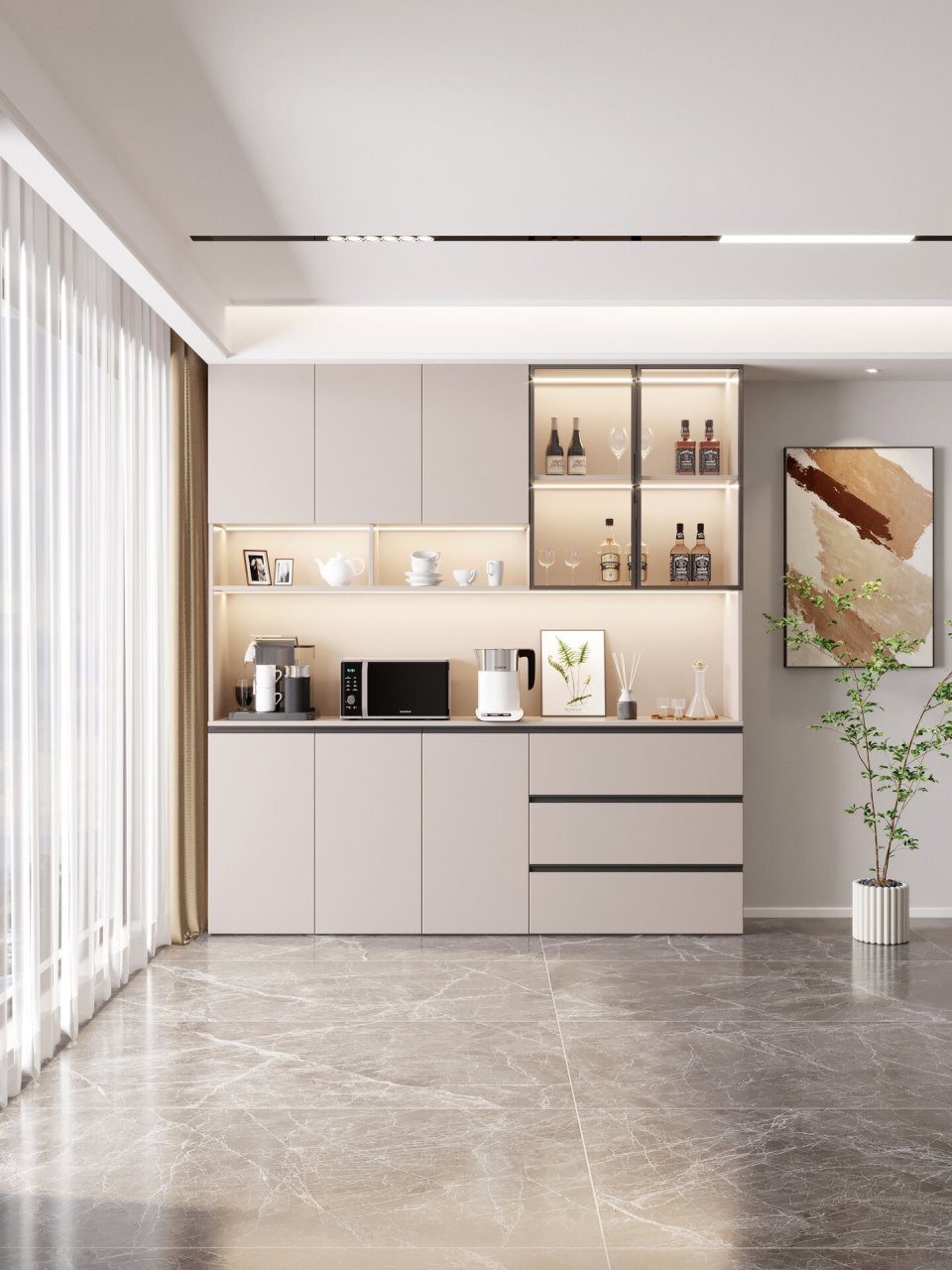 网红简约轻奢酒柜详细✅尺寸及定制*️⃣注意事 家里没有餐边柜