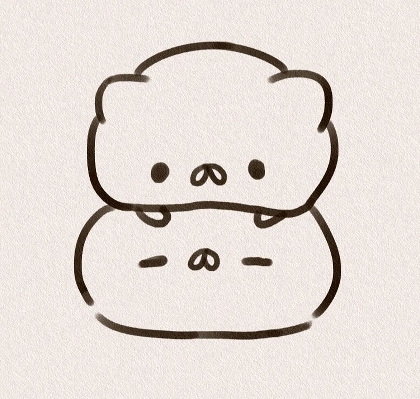 今日简笔画‖附过程~ 超萌肉肉小团子! 手帐素材/卡通/可爱团子