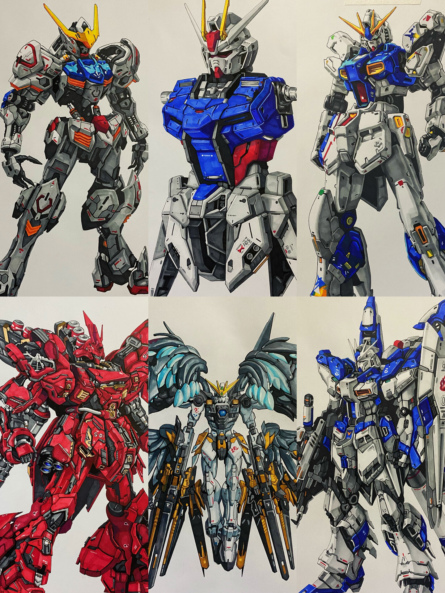 手绘高达 近期作品合集 这些年的机甲梦