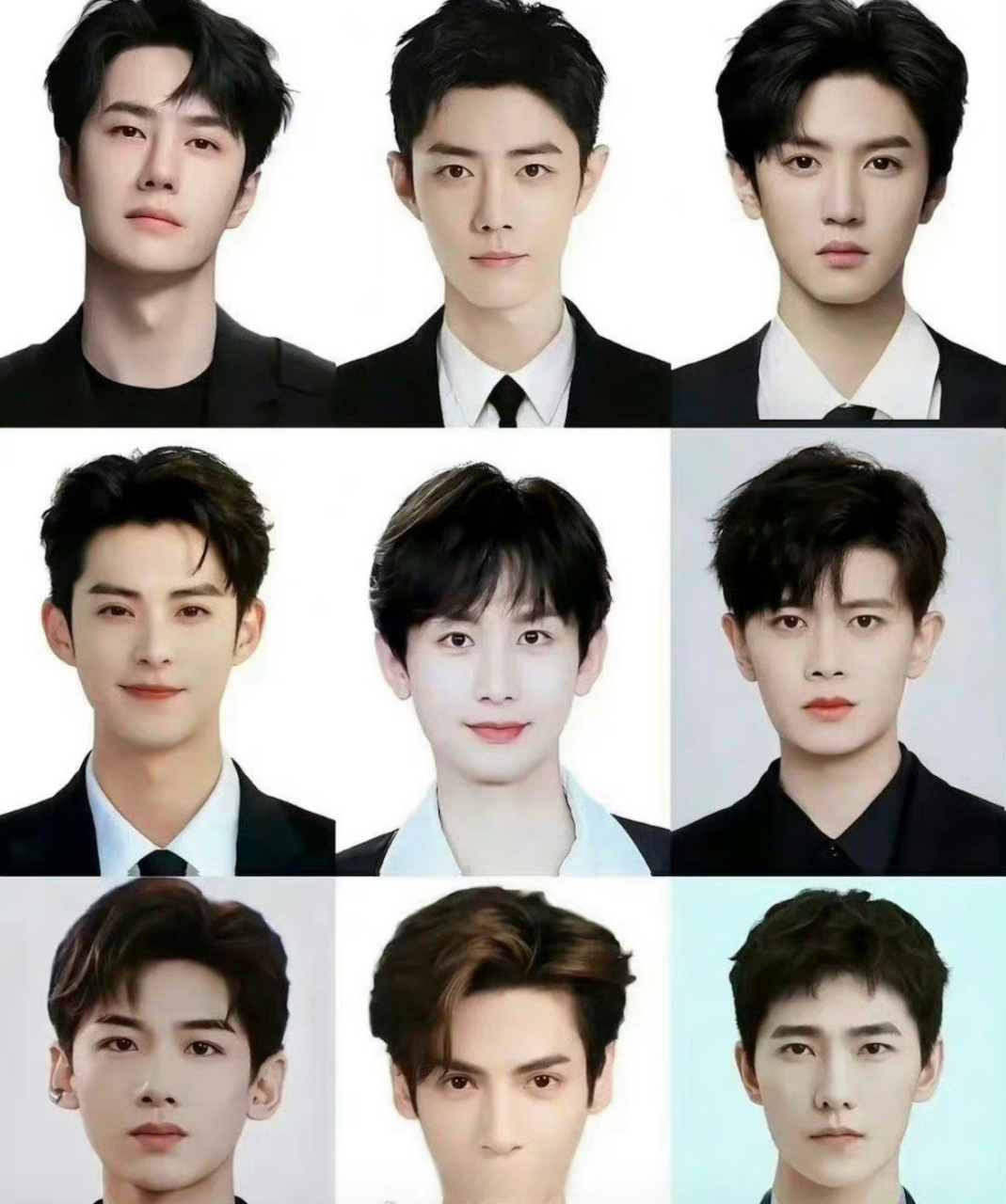 男艺人证件照的九宫格,你最能get到谁呢?