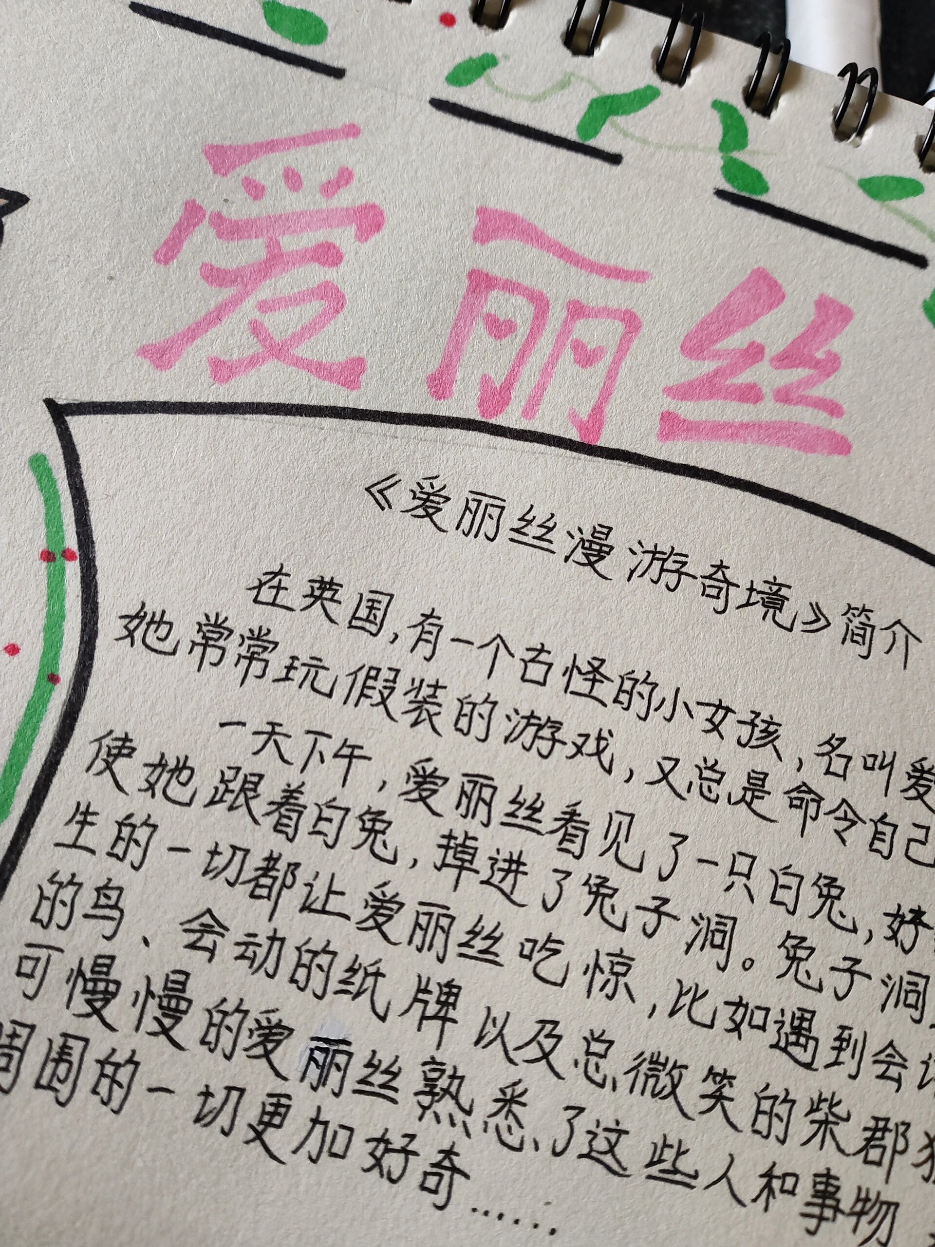 爱丽丝漫游奇境手抄报