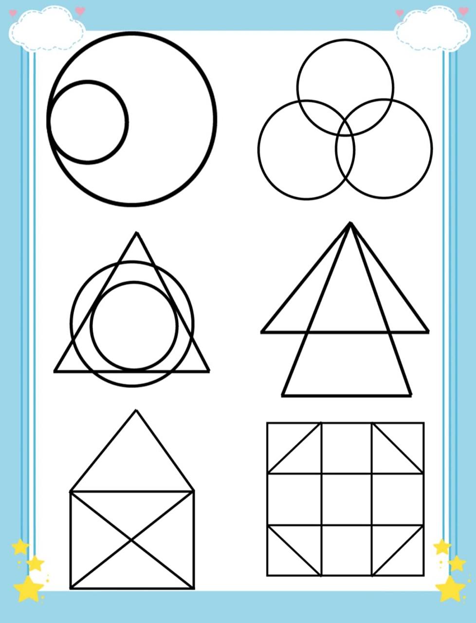 资料分享 | 一笔画图形 一笔画图形,训练孩子的思维能力.